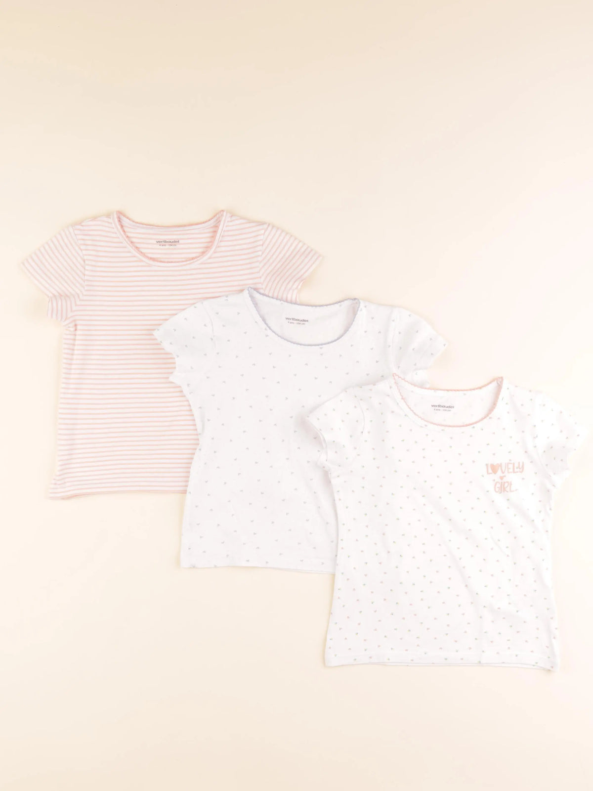 Vertbaudet - lot de 3 maillots de corps blanc - 4 ans
