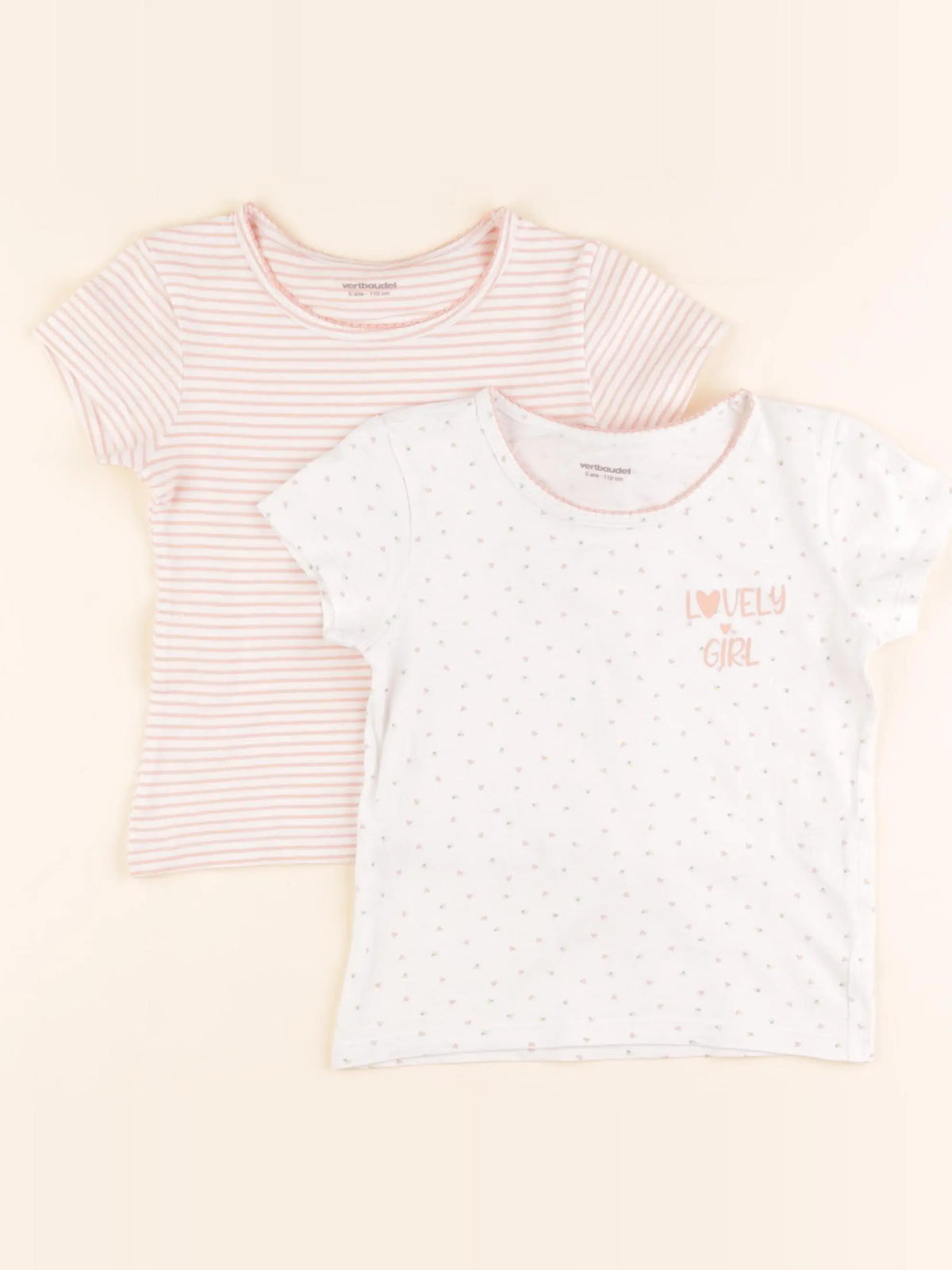 Vertbaudet - lot de 2 maillots de corps blanc - 5 ans