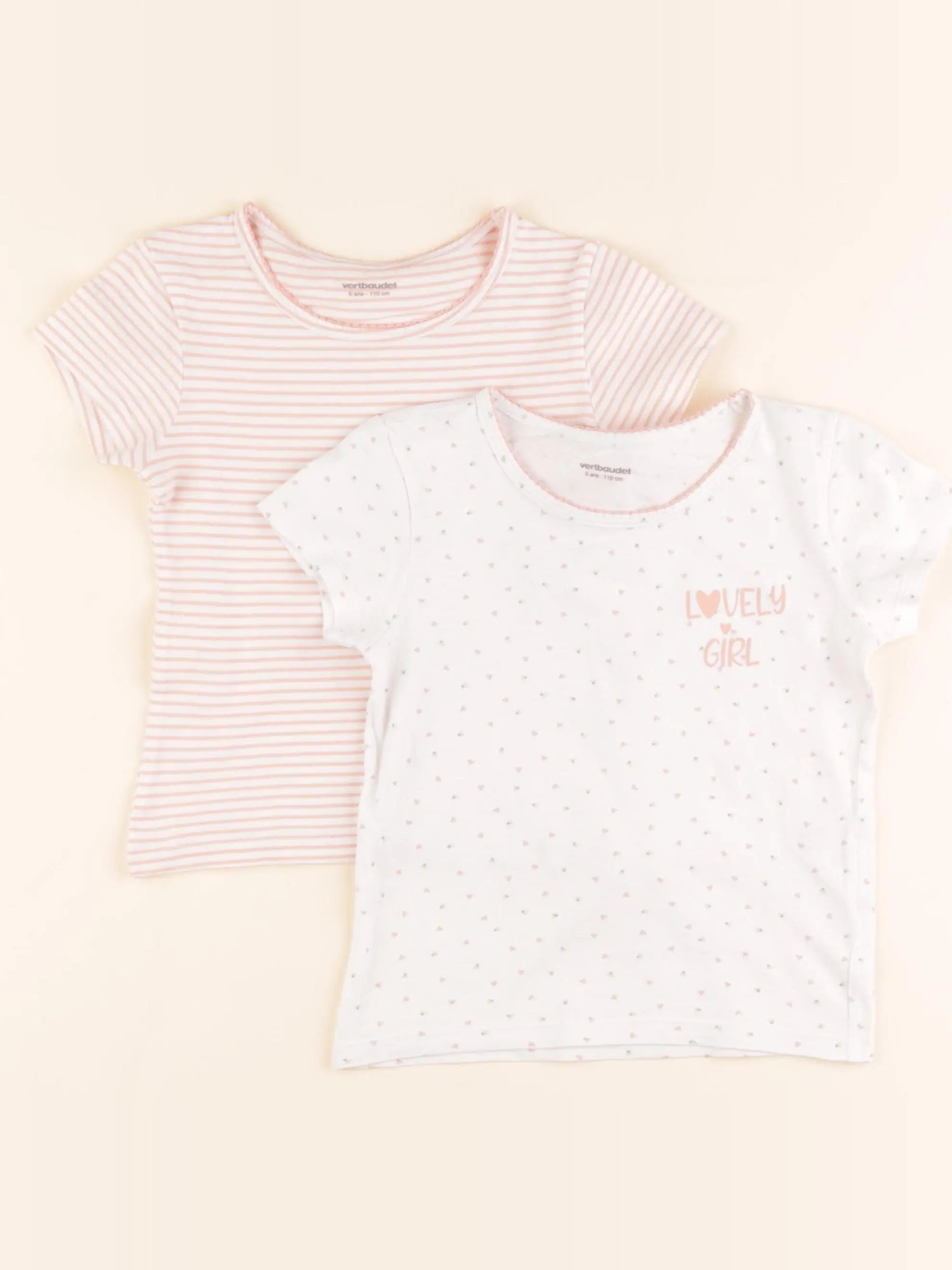 Vertbaudet - lot de 2 maillots de corps blanc - 5 ans