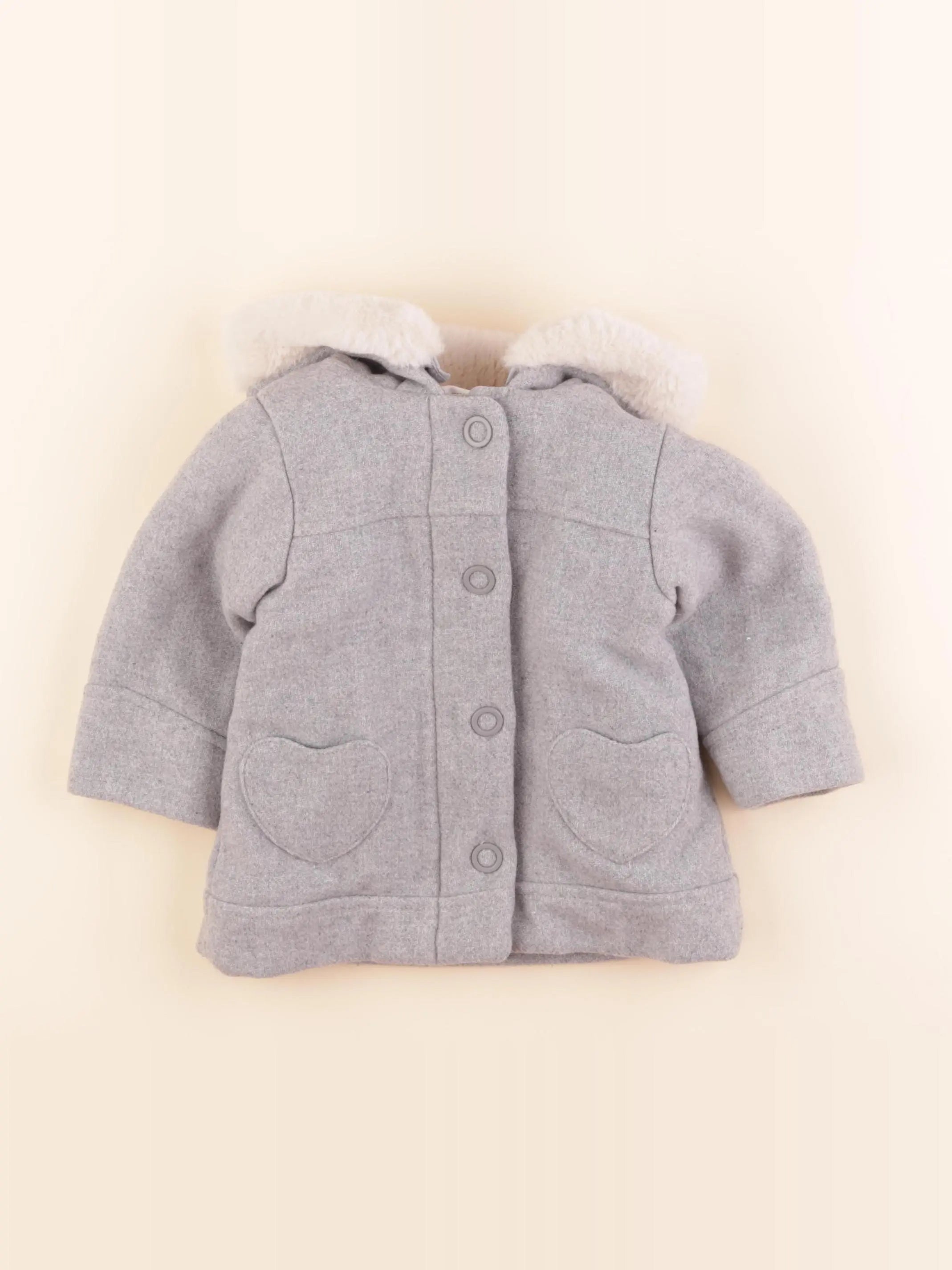 Vertbaudet - manteau gris - 12 mois