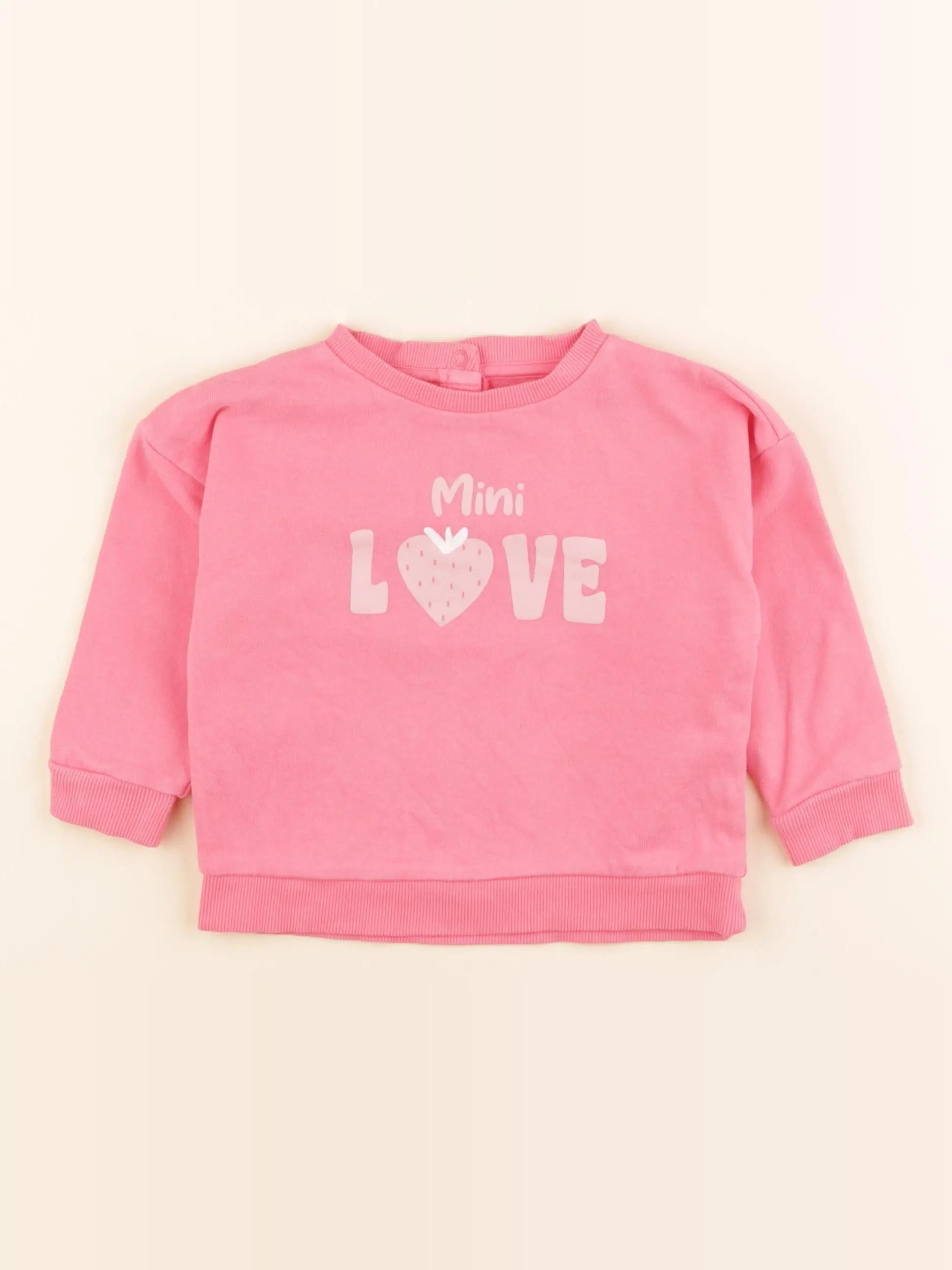 Vertbaudet - sweat rose - 18 mois