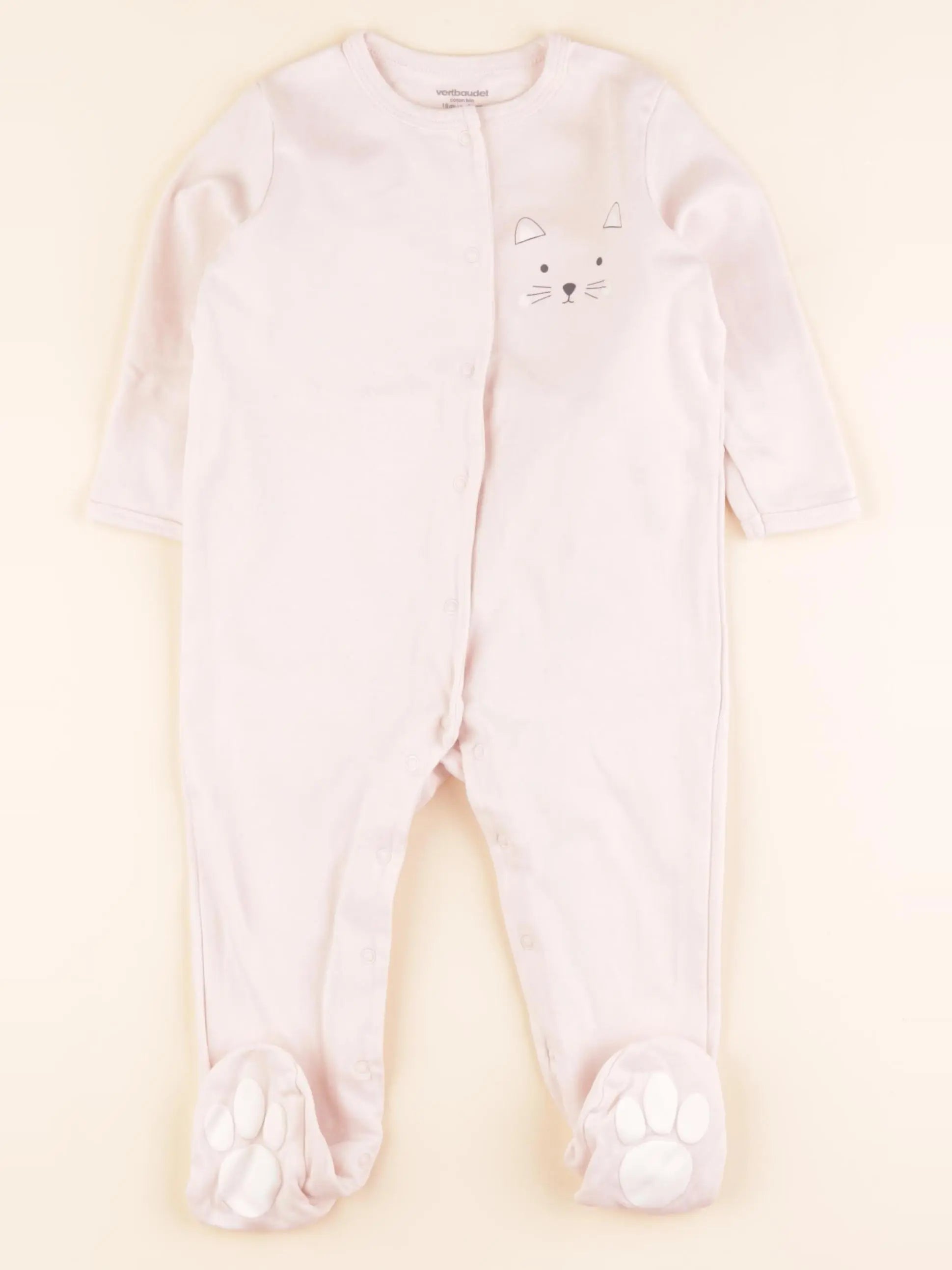 Vertbaudet - pyjama coton rose - 18 mois