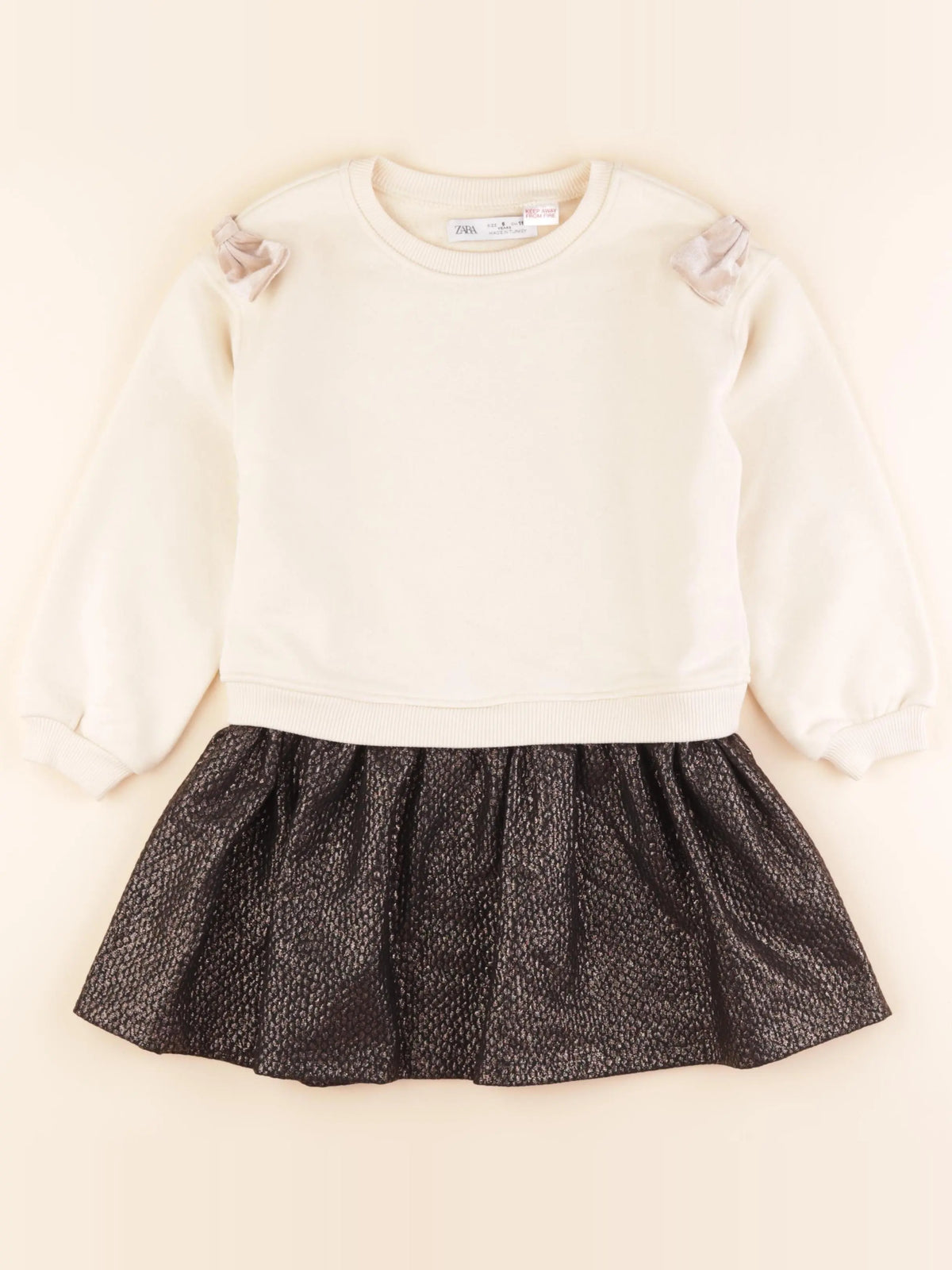Zara - robe beige, bronze - 6 ans