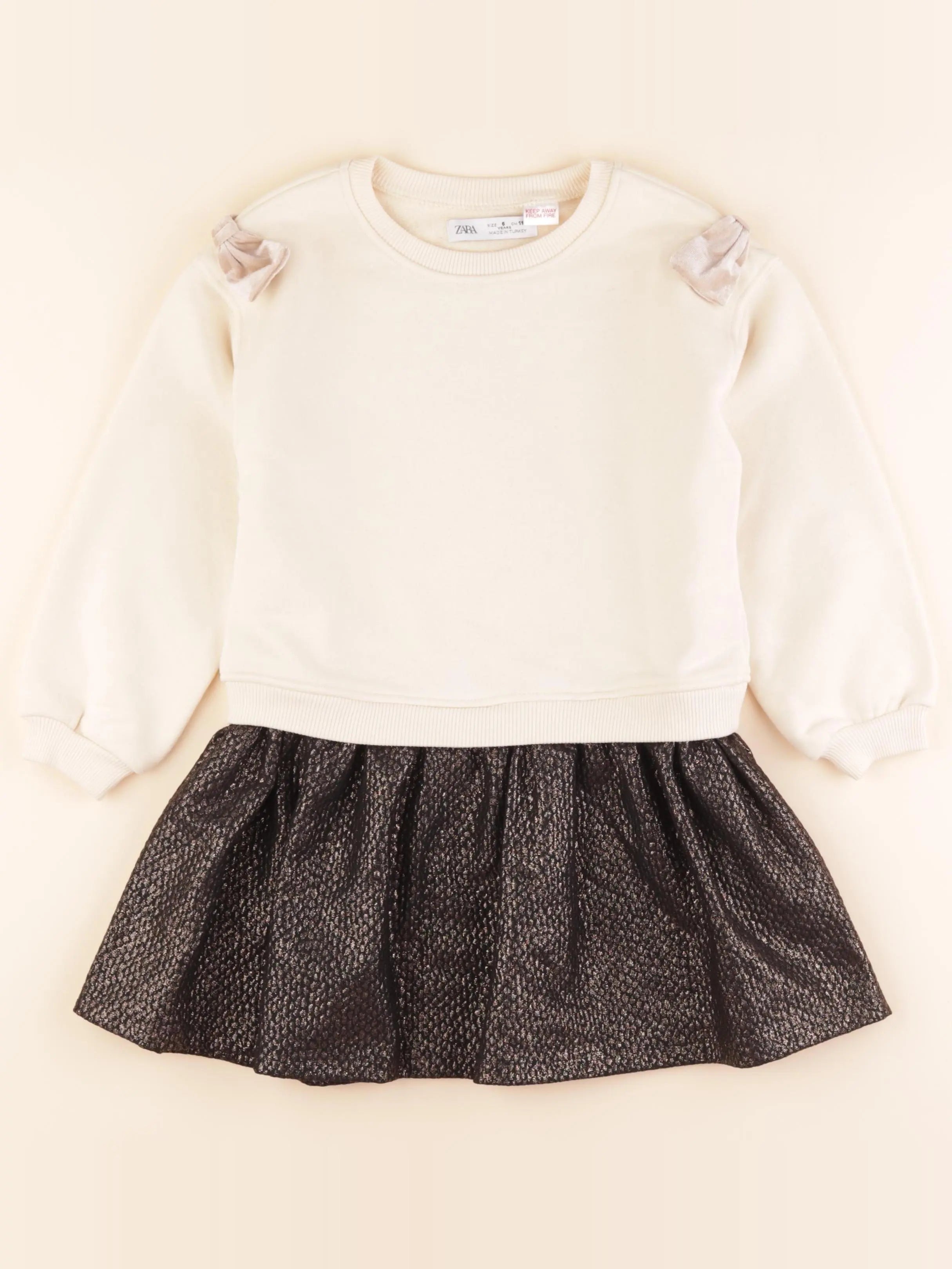 Zara - robe beige, bronze - 6 ans
