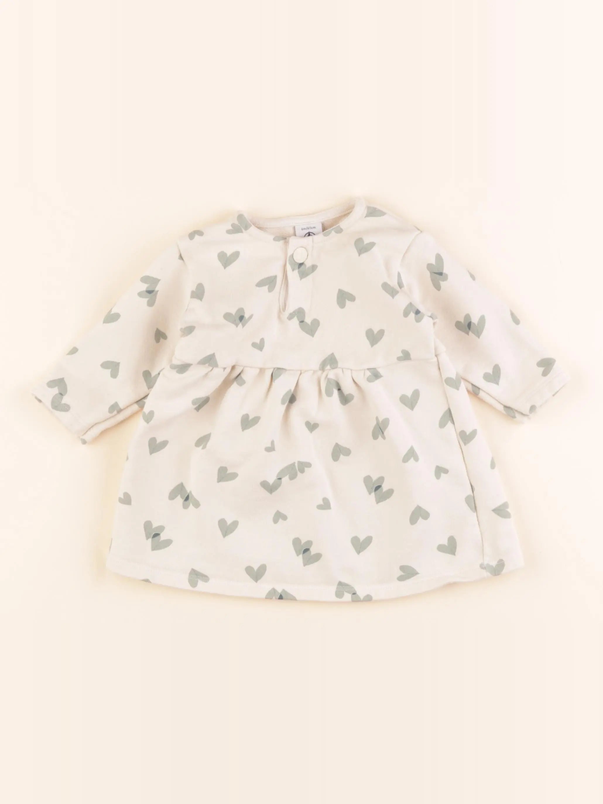 Petit Bateau - robe blanc, vert - 6 mois