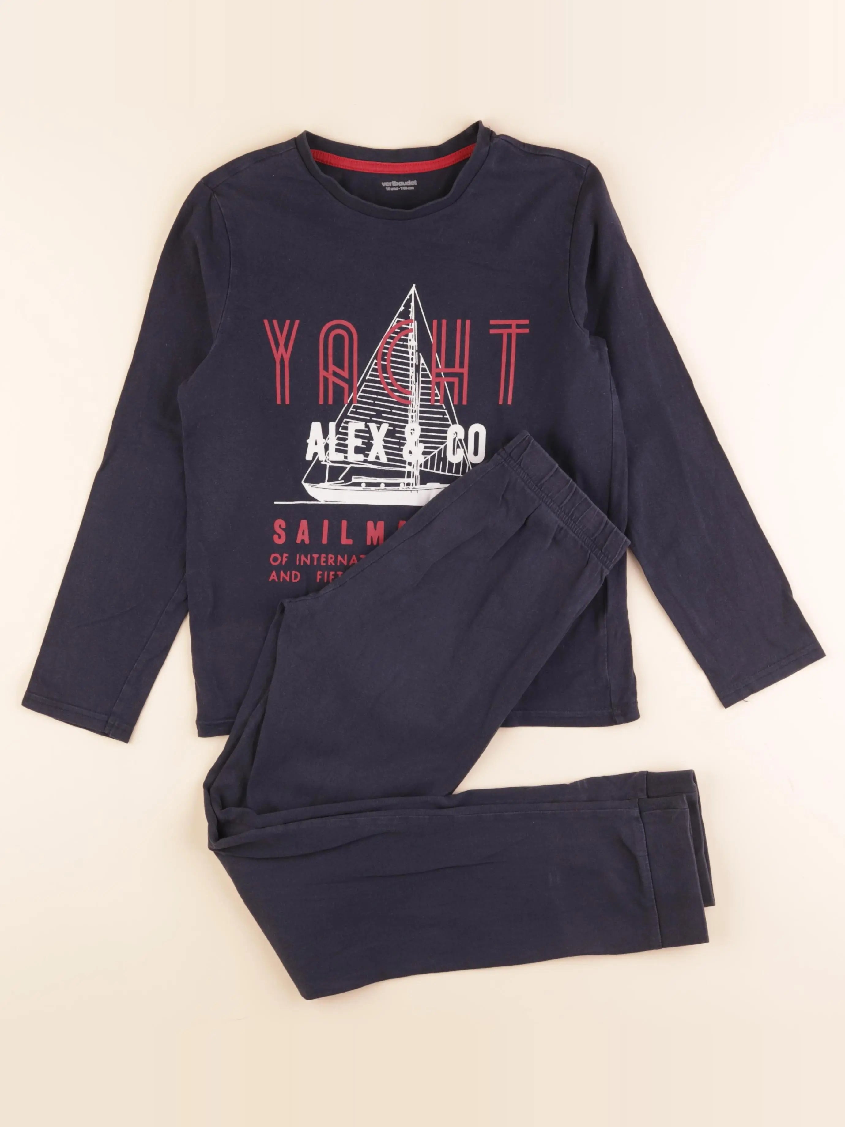 Vertbaudet - pyjama coton bleu - 10 ans