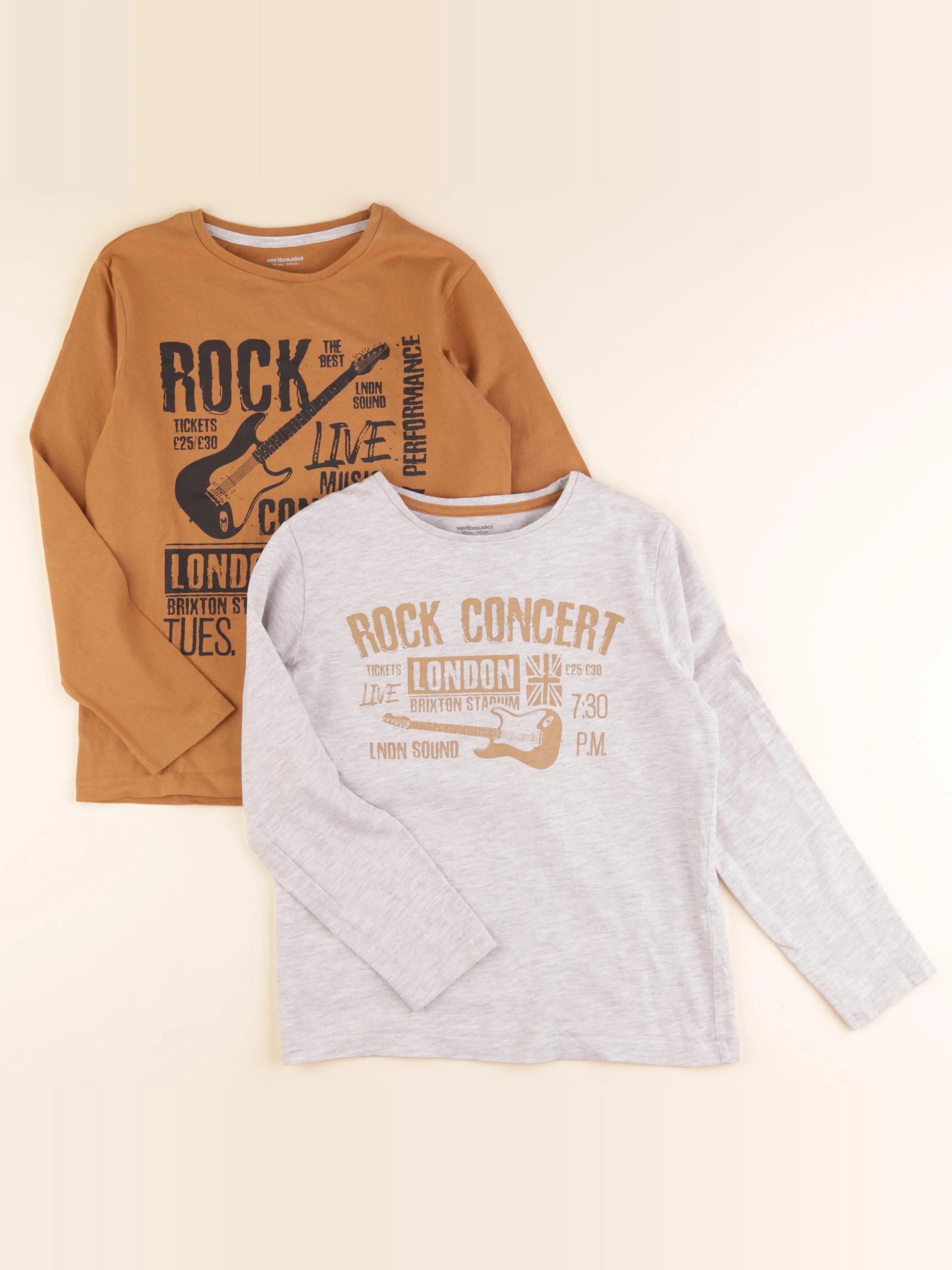 Vertbaudet - lot de 2 tee-shirts multicolore - 10 ans