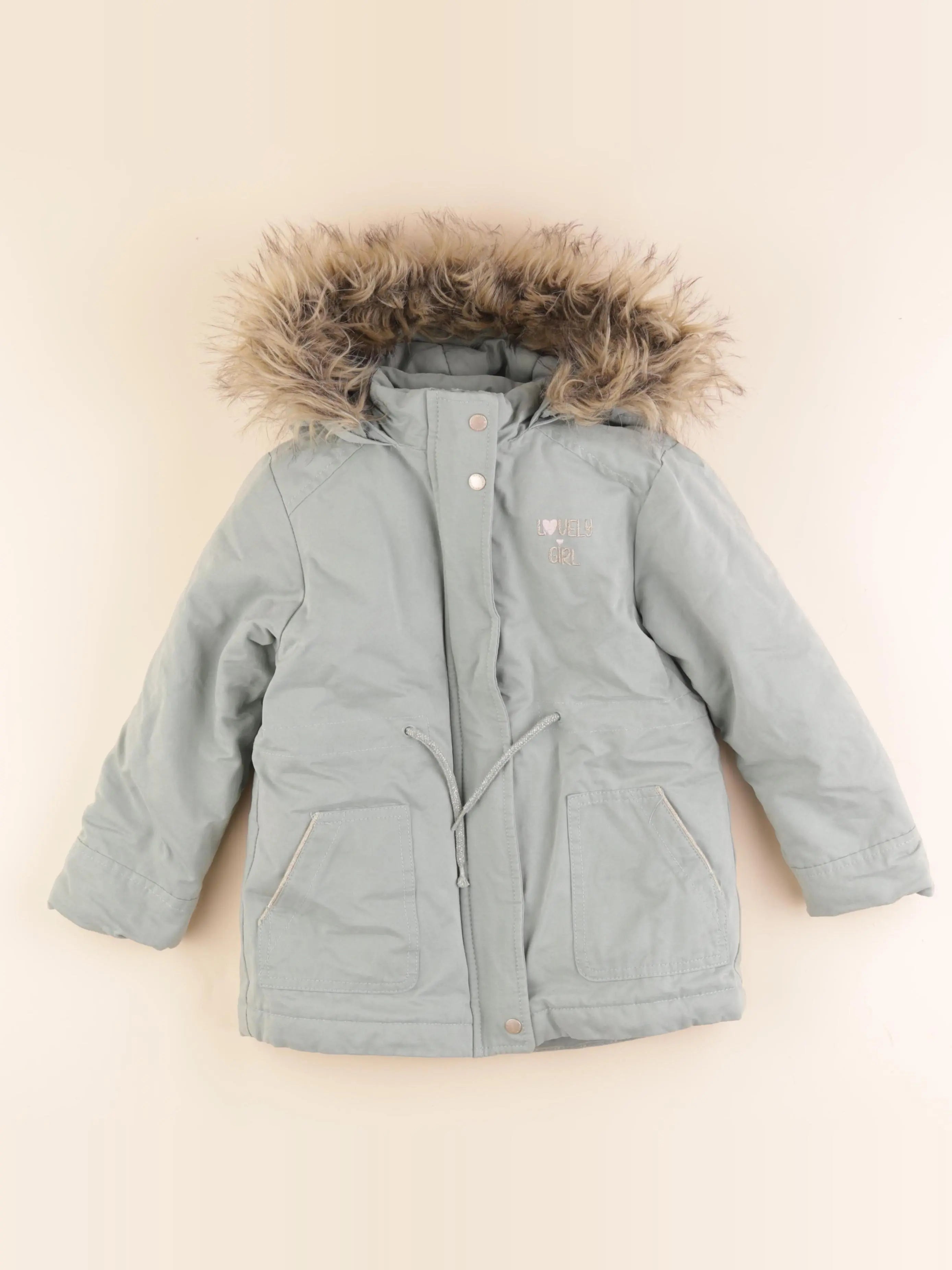 Vertbaudet - manteau doublure amovible vert - 5 ans