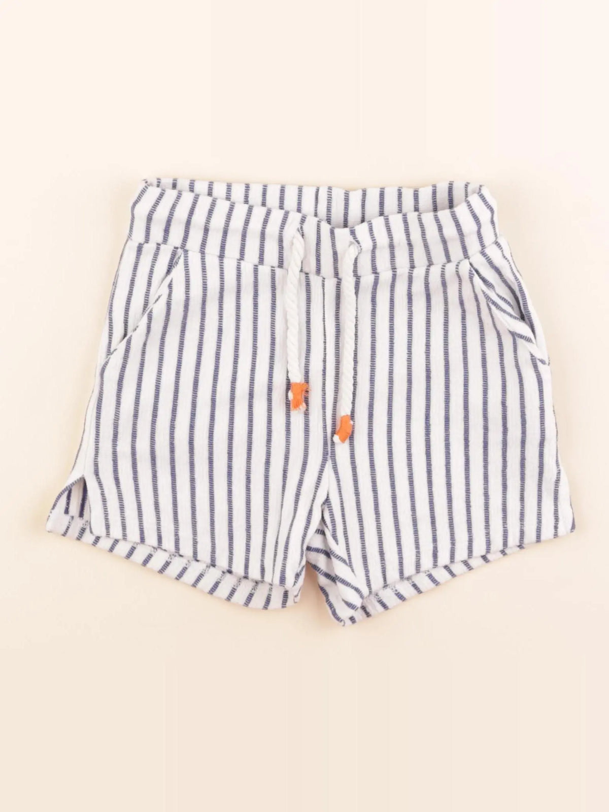 Monoprix - short blanc, bleu - 5 ans