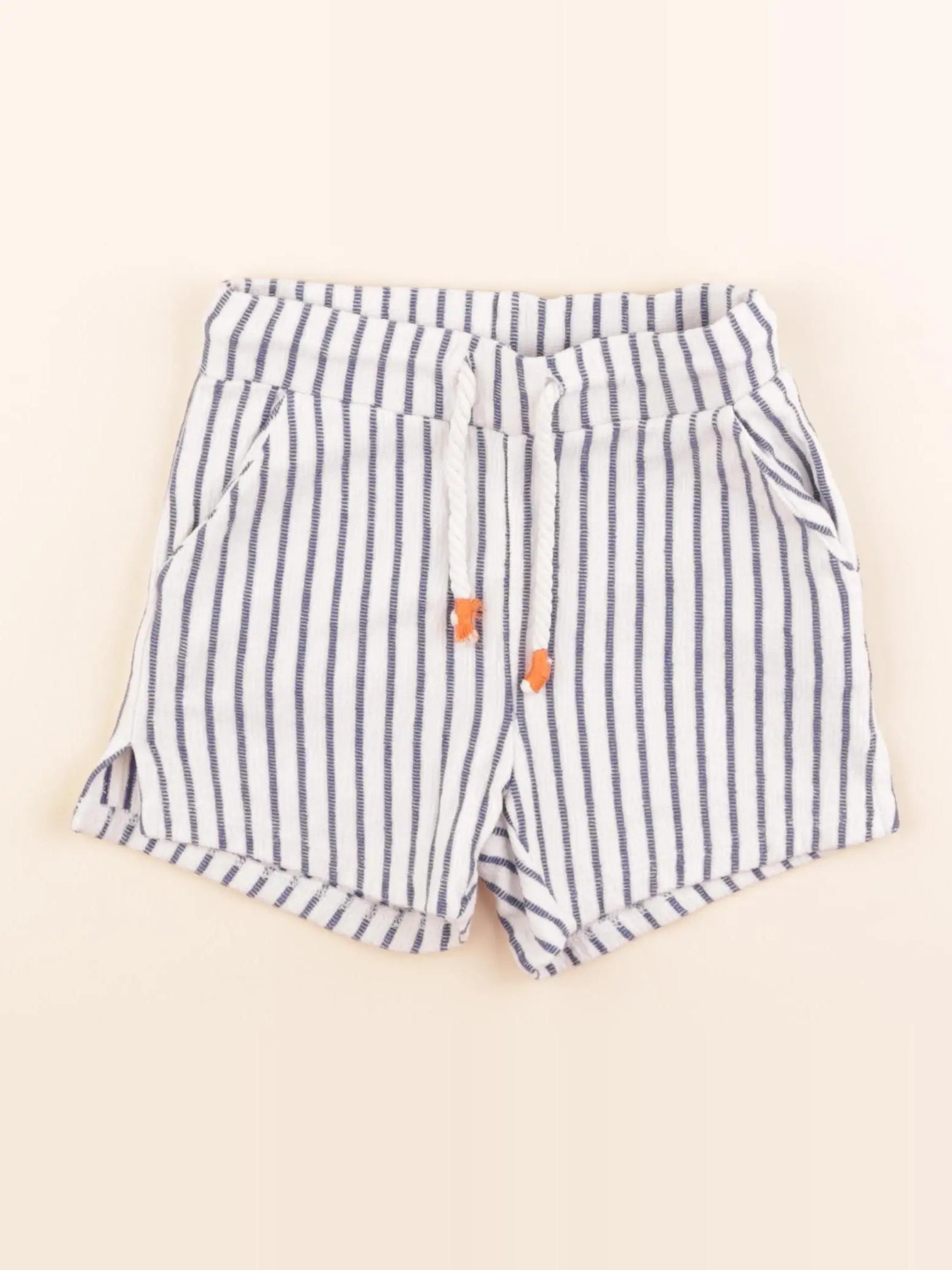Monoprix - short blanc, bleu - 5 ans