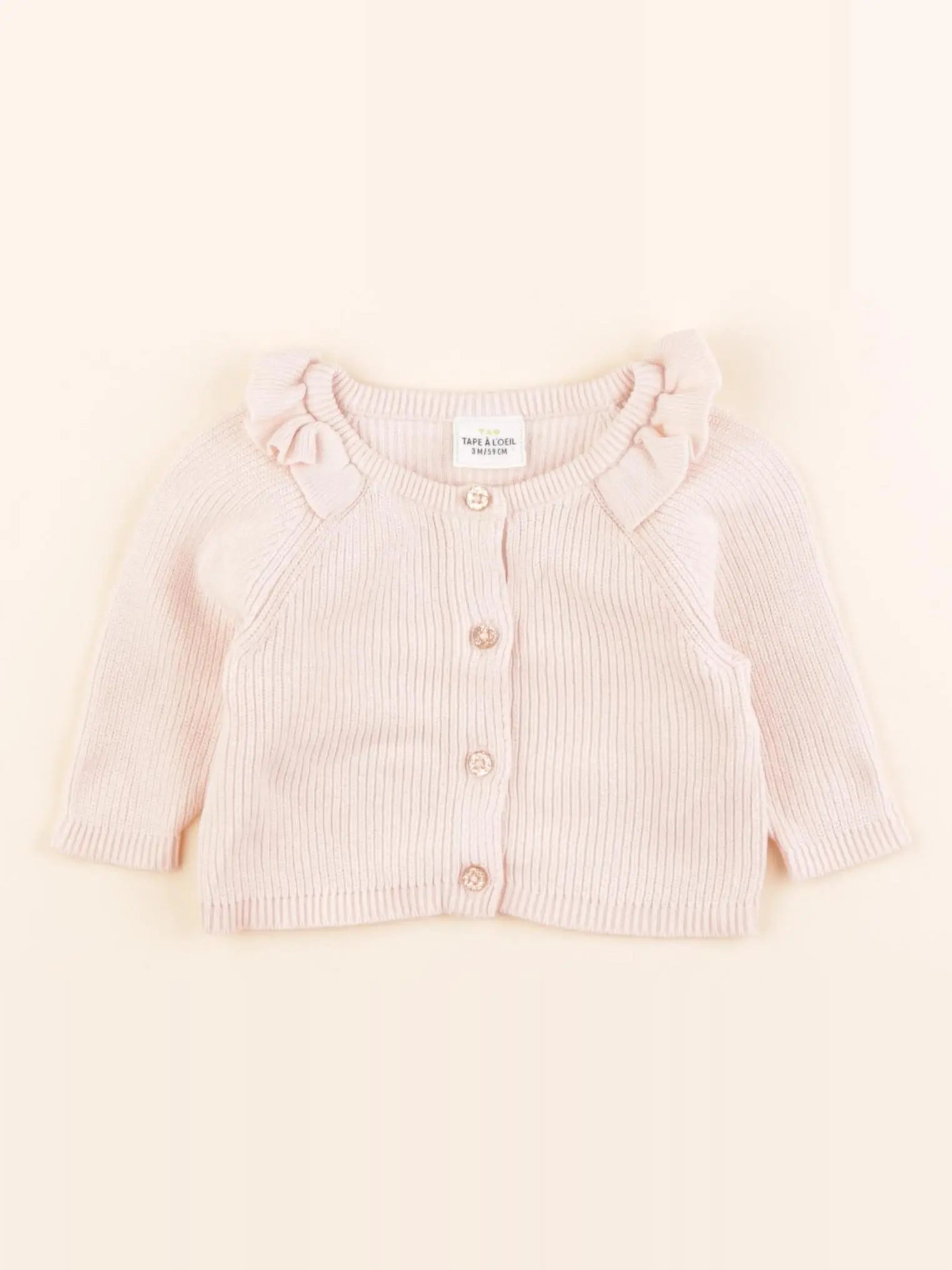 Tape à l'oeil - gilet rose - 3 mois