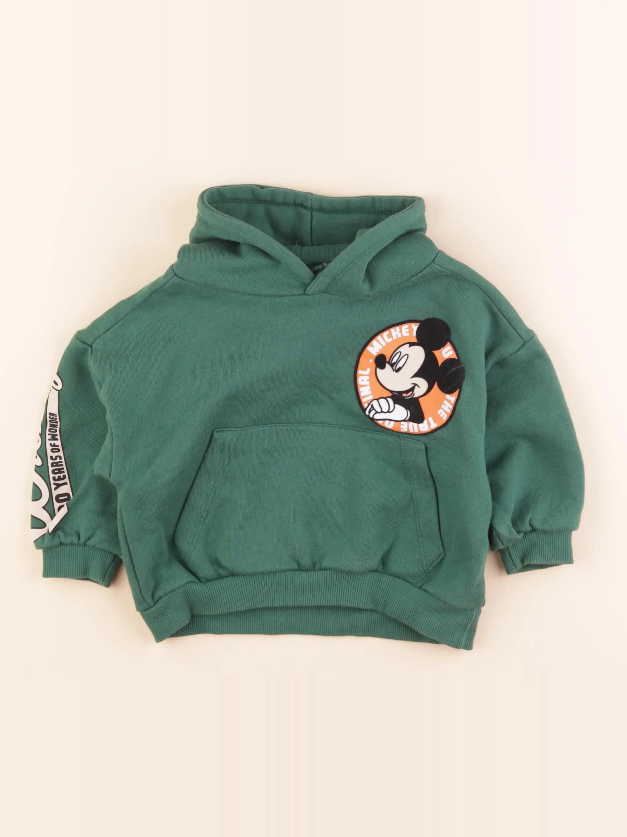 Zara - sweat imprimé au dos vert - 18/24 mois