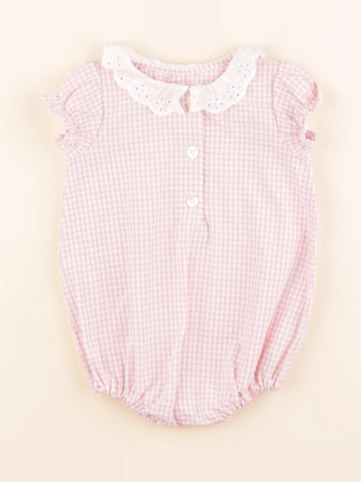 Frangin Frangine - combinaison blanc, rose - 3 mois
