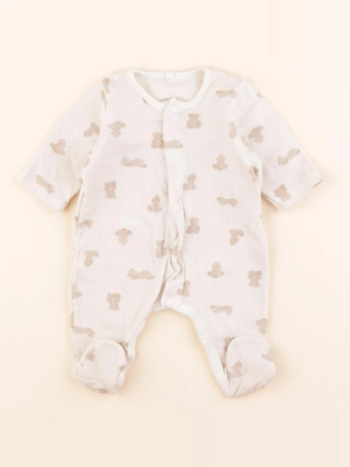 Petit Bateau - pyjama coton blanc - 1 mois