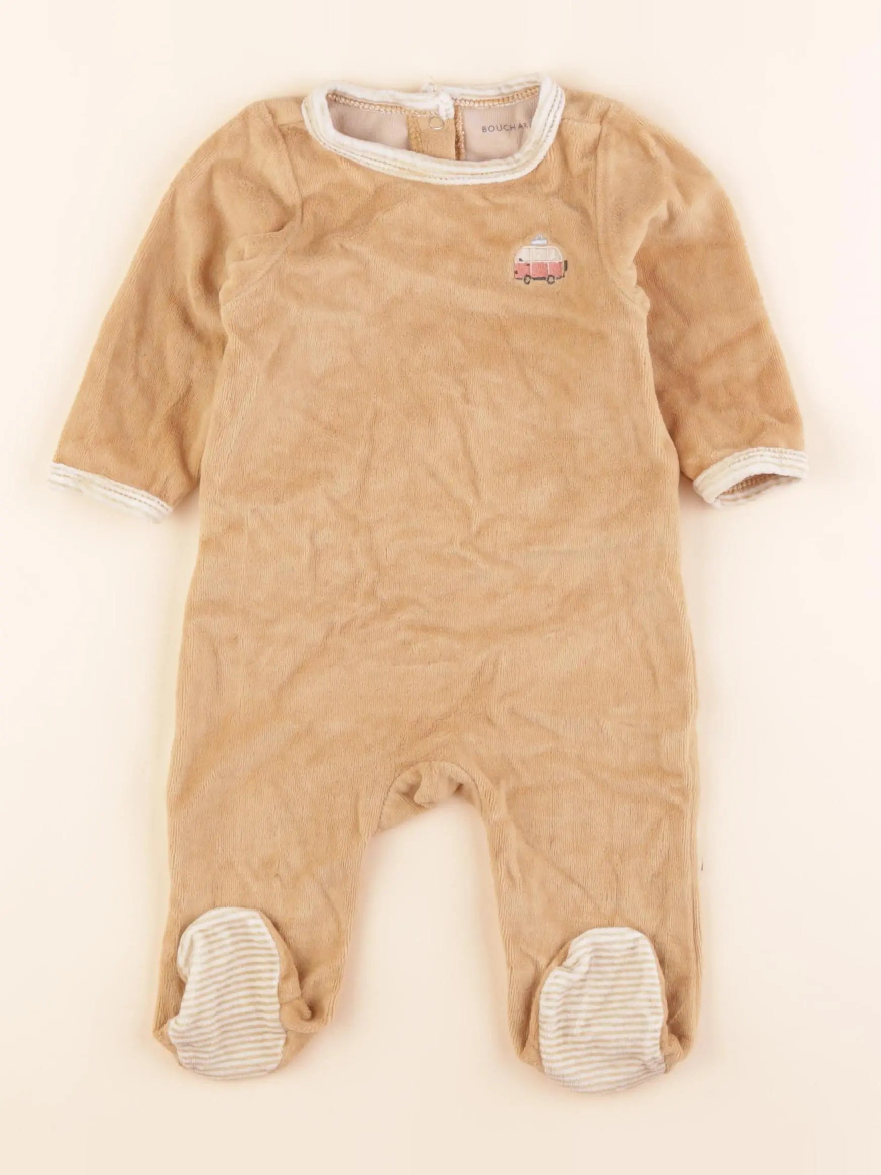 Bouchara - pyjama velours marron - 9 mois