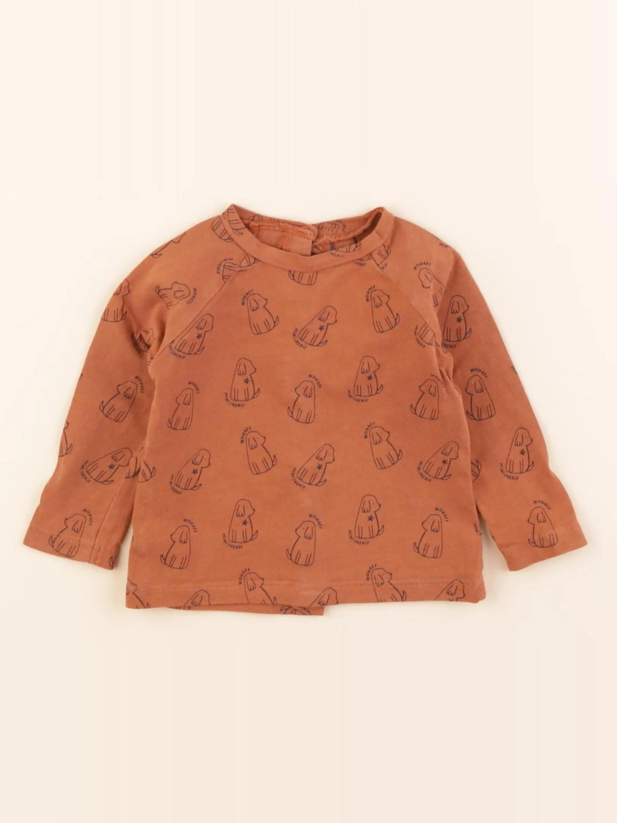 Vertbaudet - tee-shirt marron - 6 mois