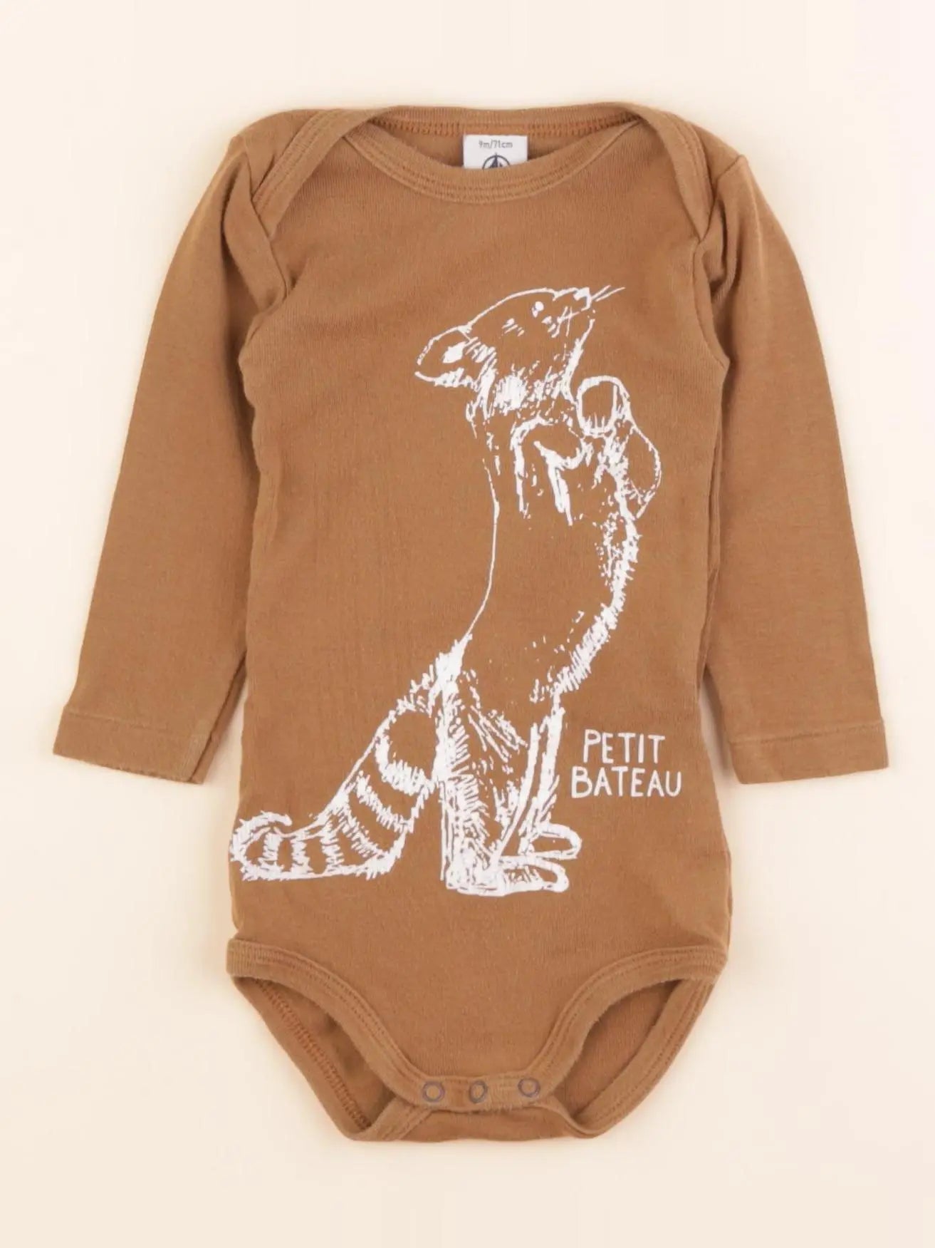 Petit Bateau - body marron - 9 mois