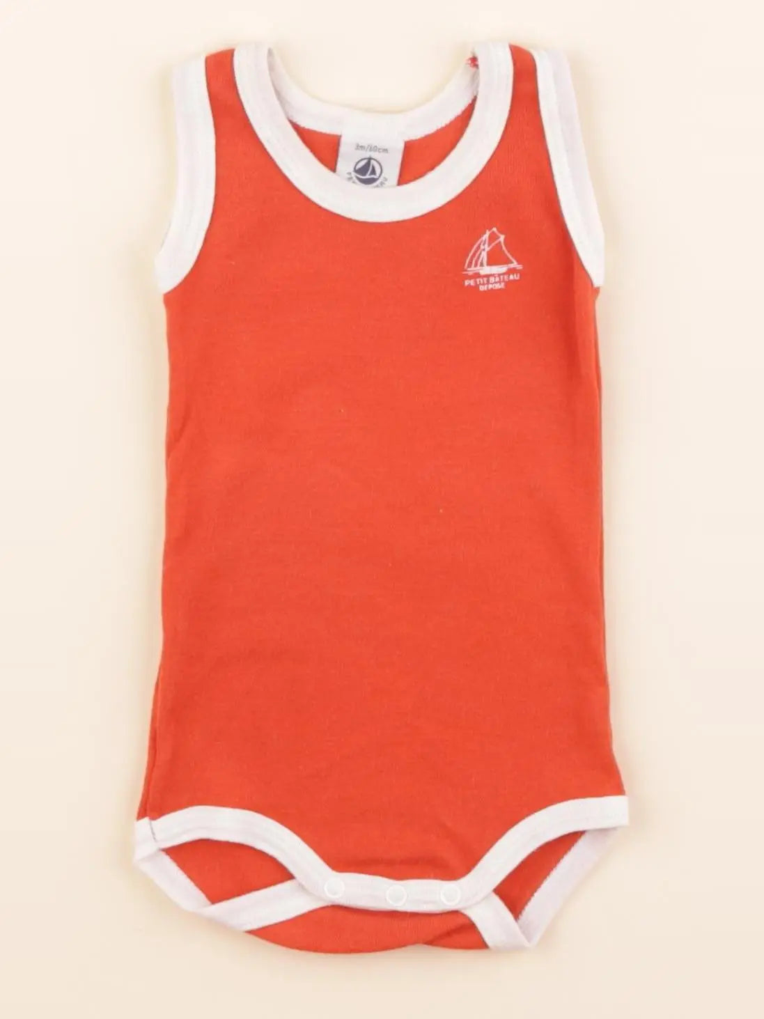 Petit Bateau - body orange - 3 mois