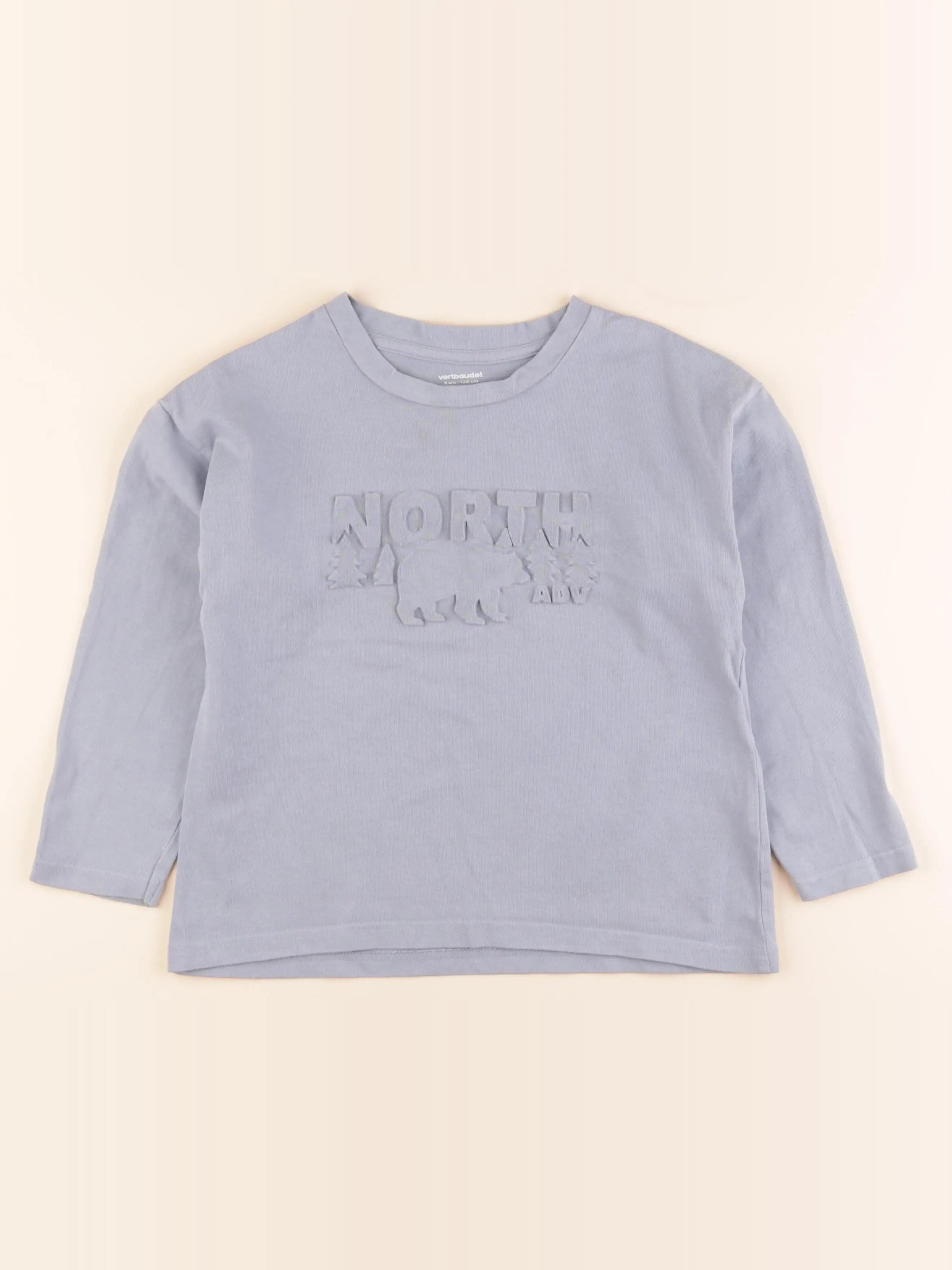 Vertbaudet - tee-shirt bleu - 8 ans