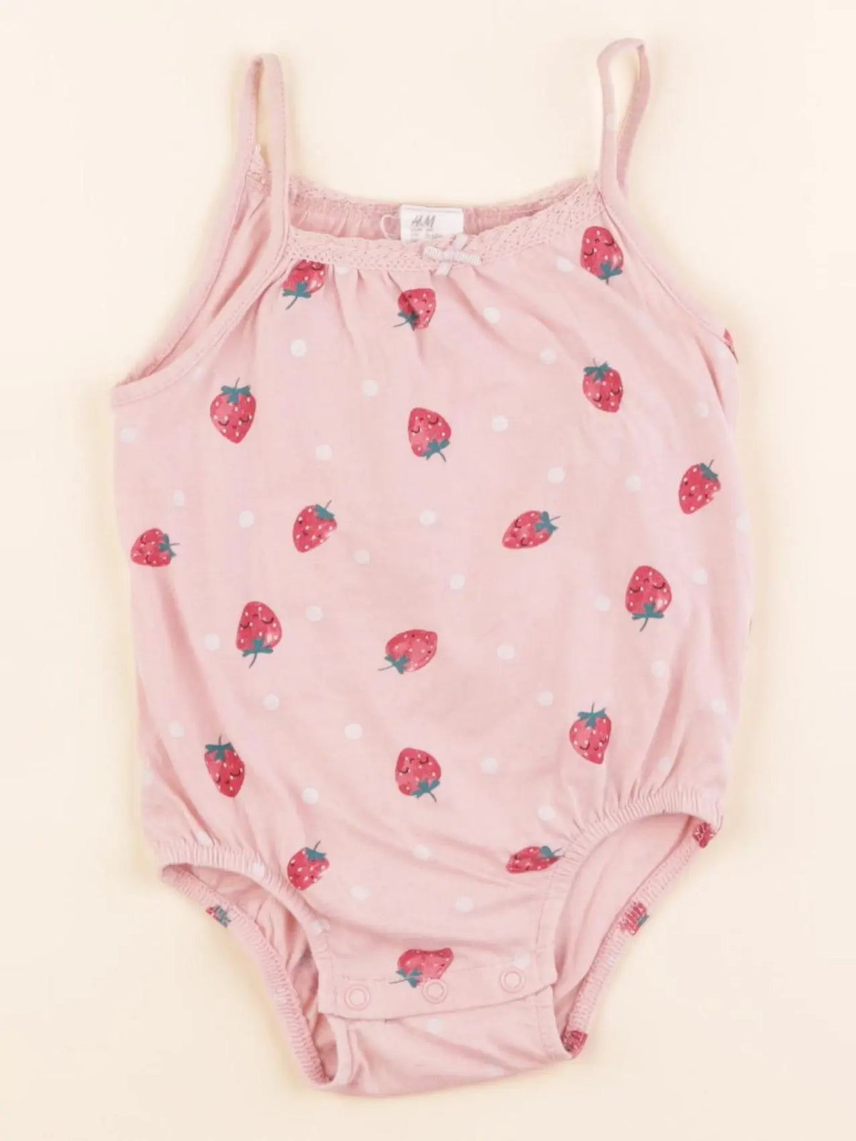 H&M - body rose - 9/12 mois