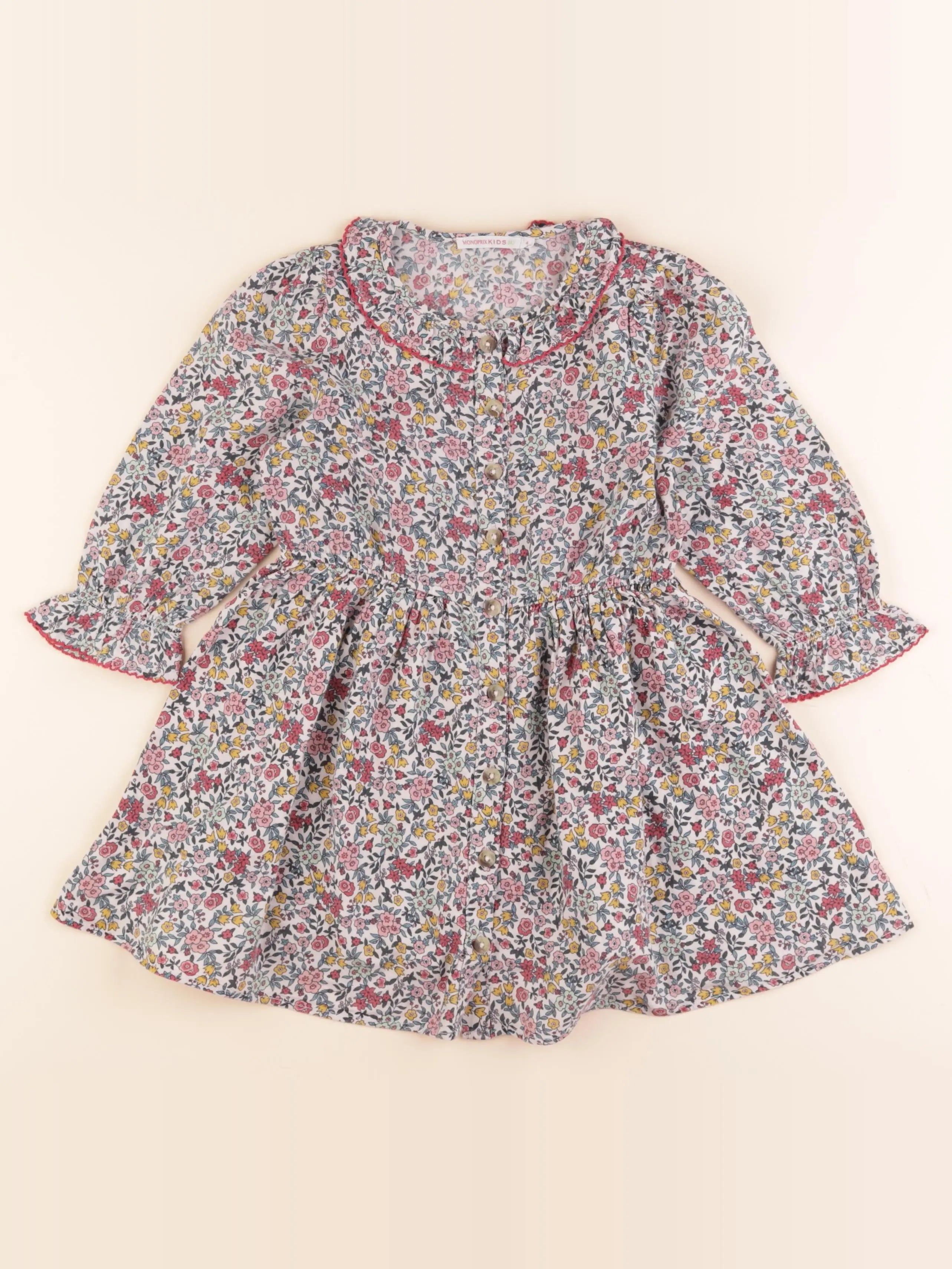 Monoprix - robe multicolore - 4 ans