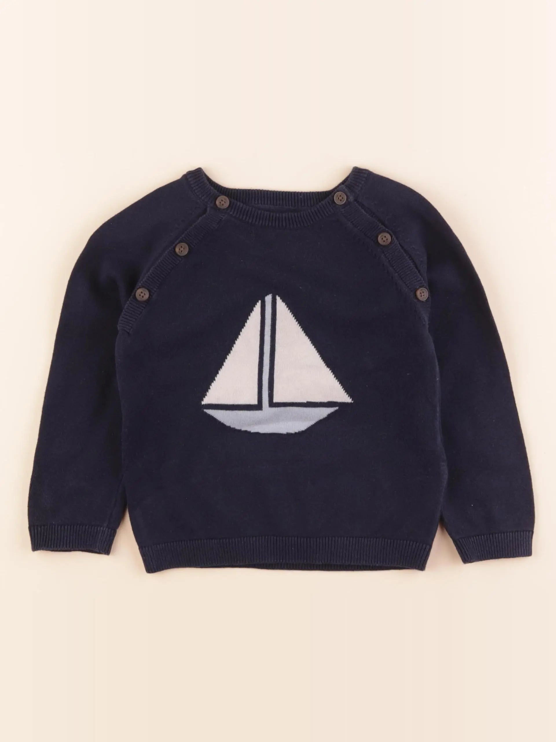 Marks & Spencer  - pull bleu - 2/3 ans