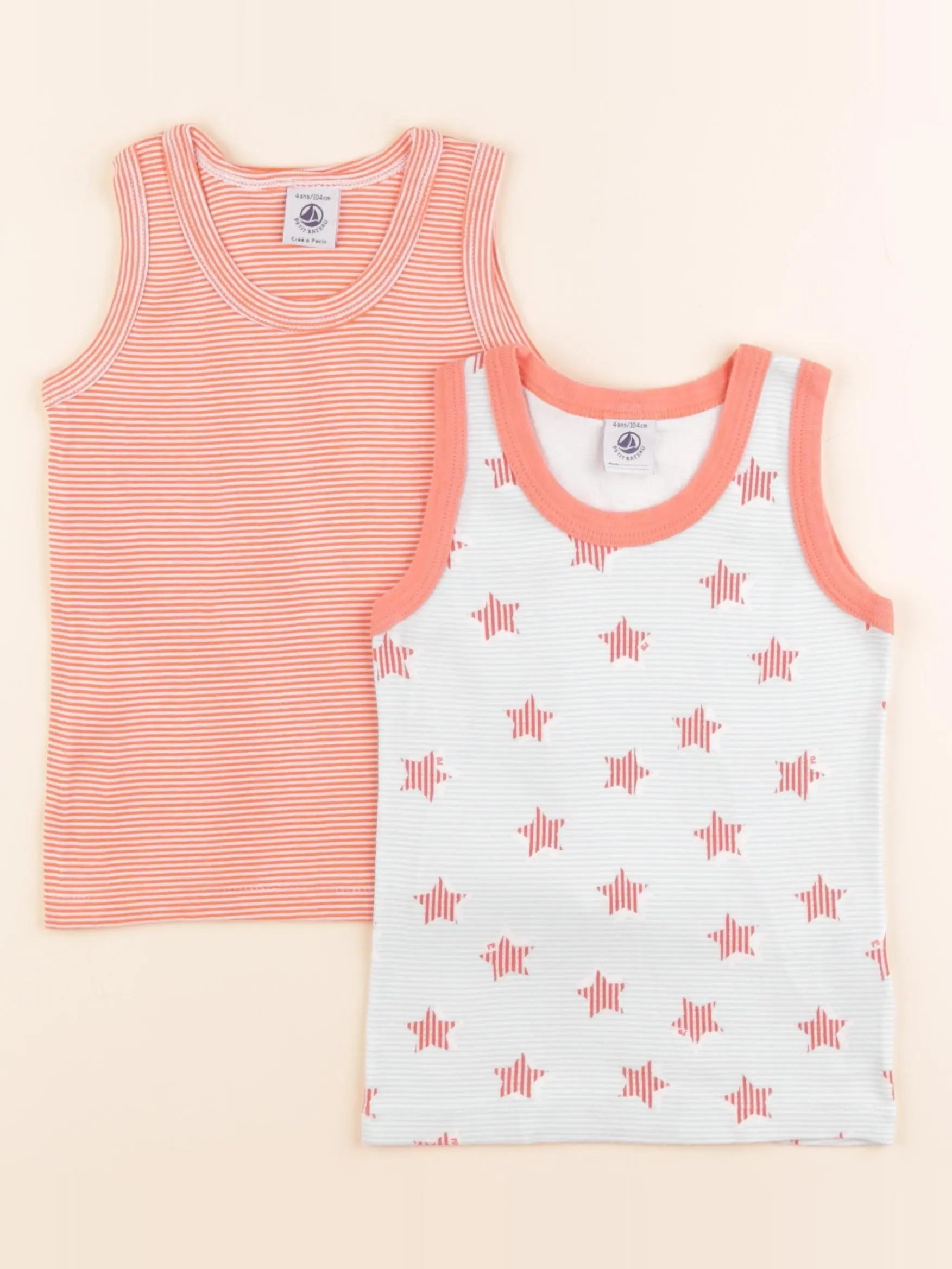 Petit Bateau - lot de 2 débardeurs multicolore - 4 ans