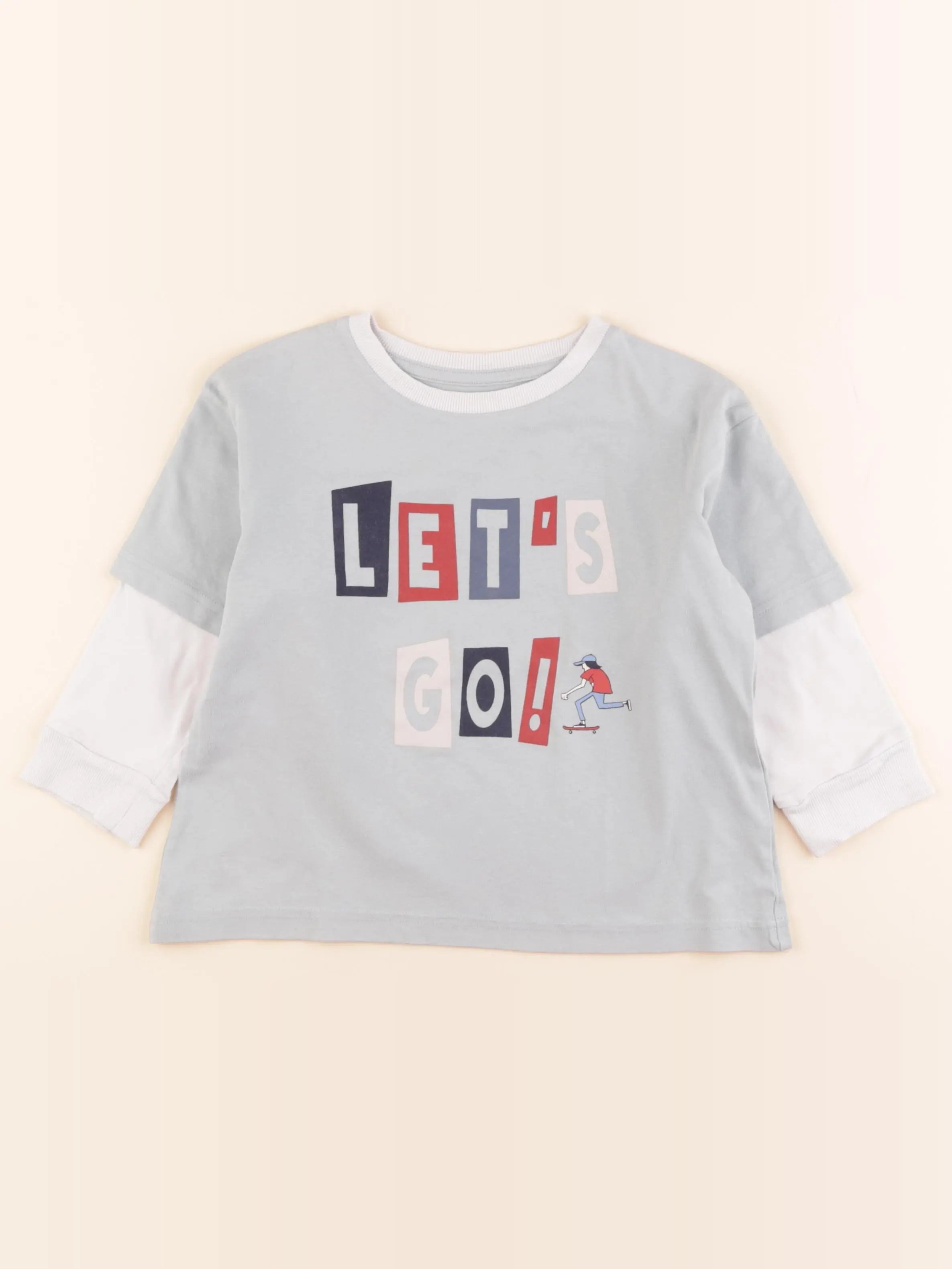 Vertbaudet - tee-shirt bleu - 4 ans