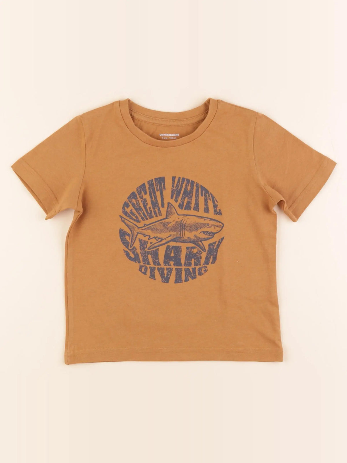 Vertbaudet - tee-shirt marron - 4 ans