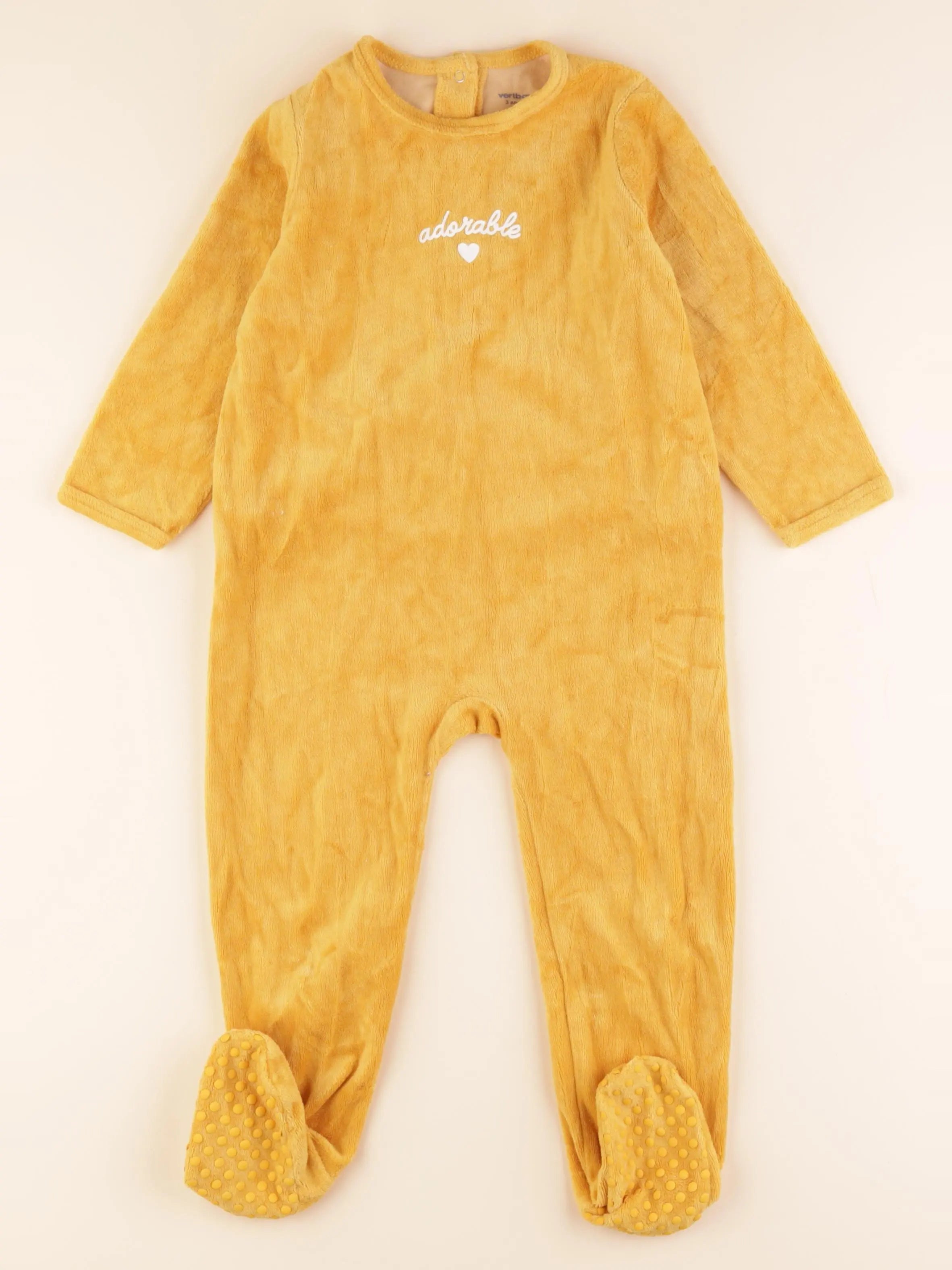 Vertbaudet - pyjama velours jaune - 3 ans