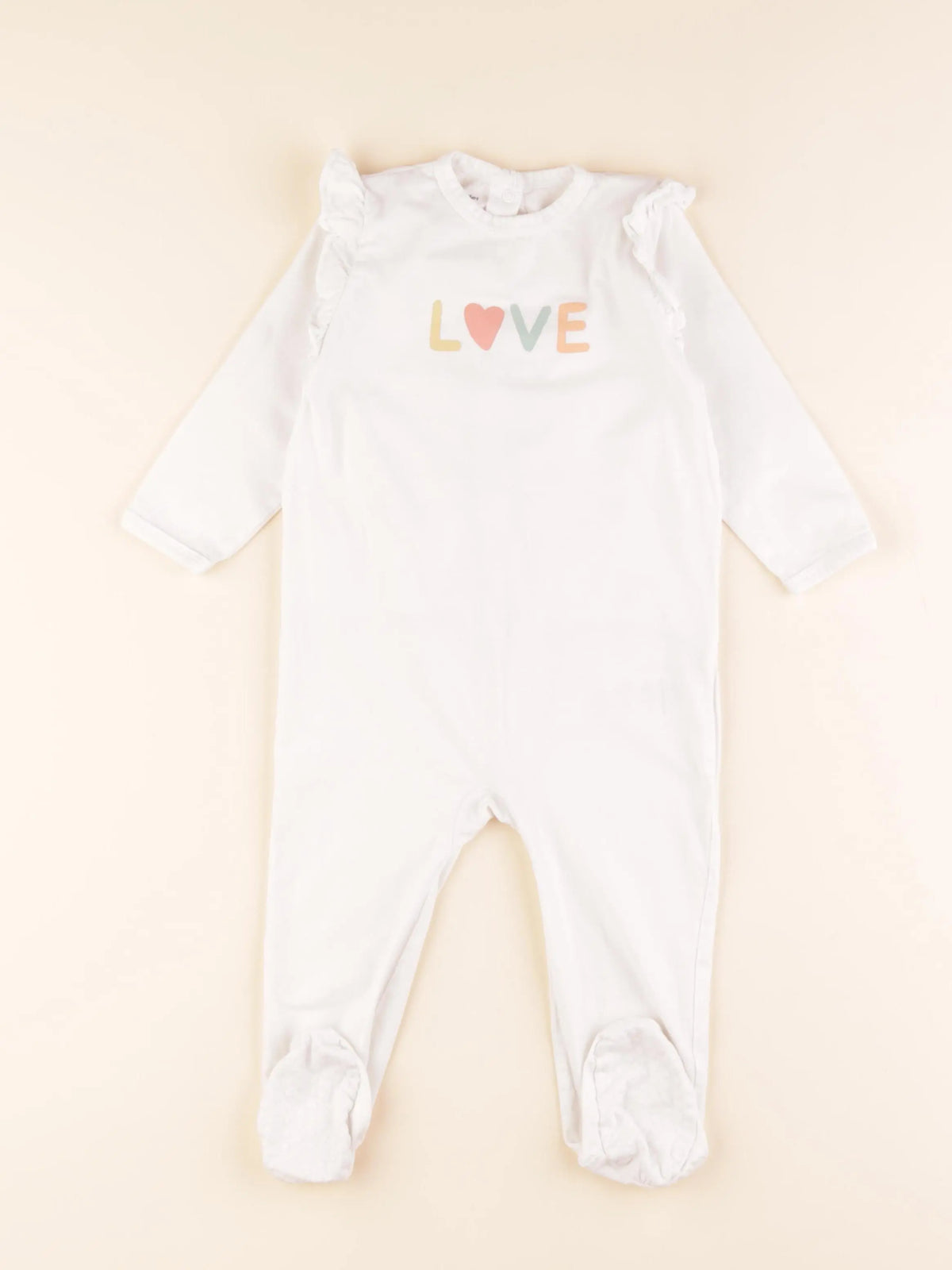 Vertbaudet - pyjama coton blanc - 18 mois