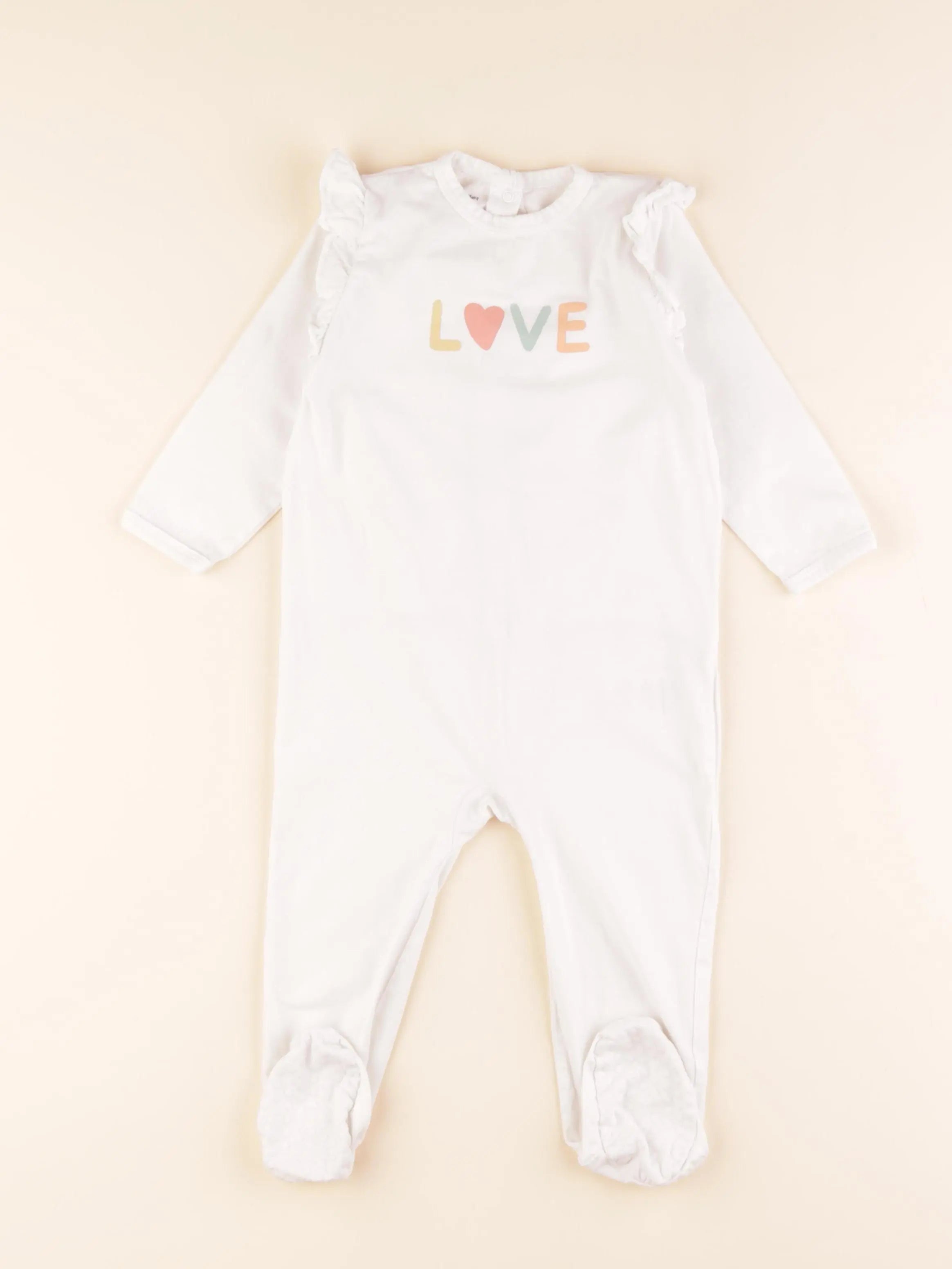 Vertbaudet - pyjama coton blanc - 18 mois