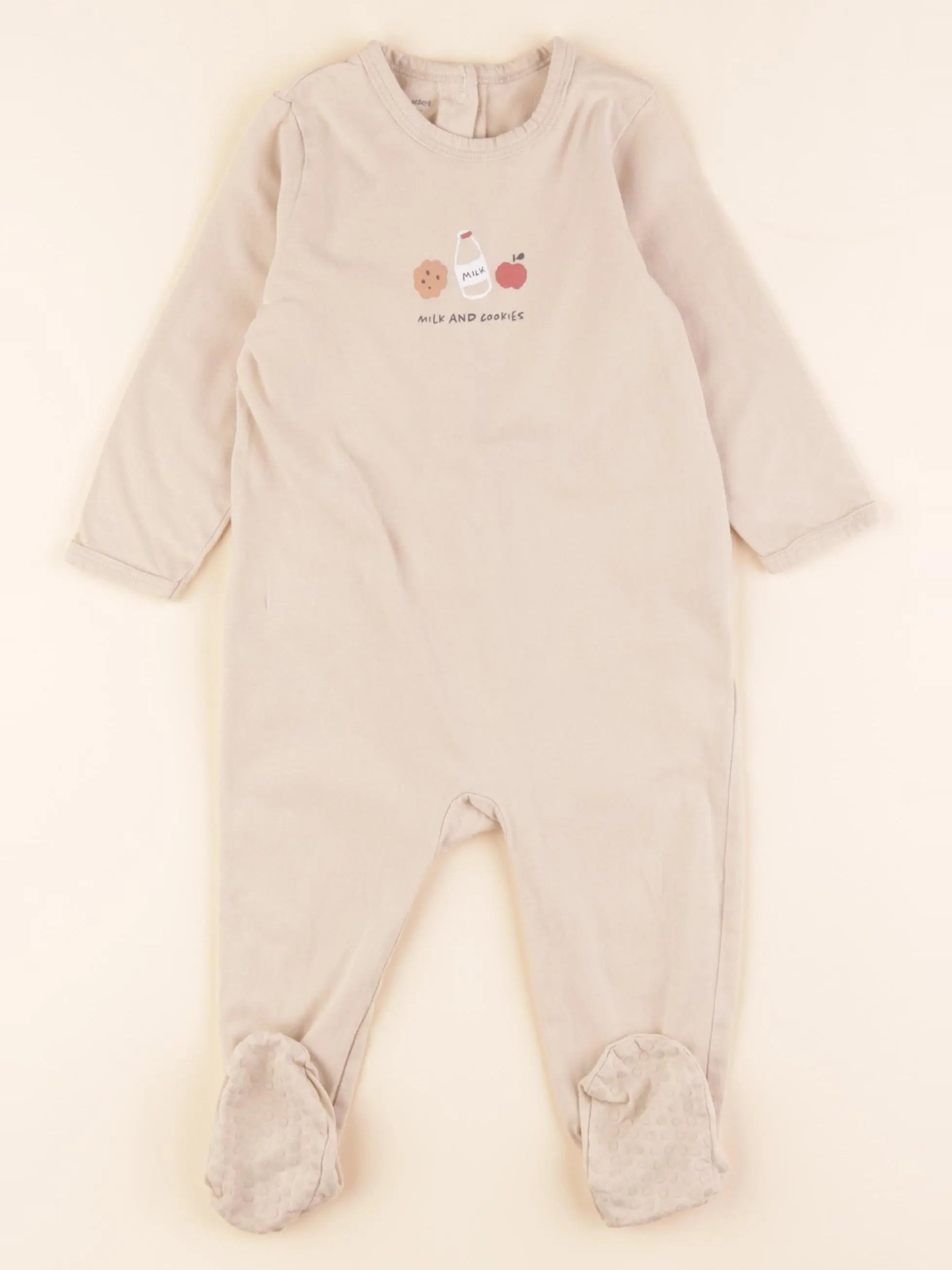 Vertbaudet - pyjama coton beige - 18 mois