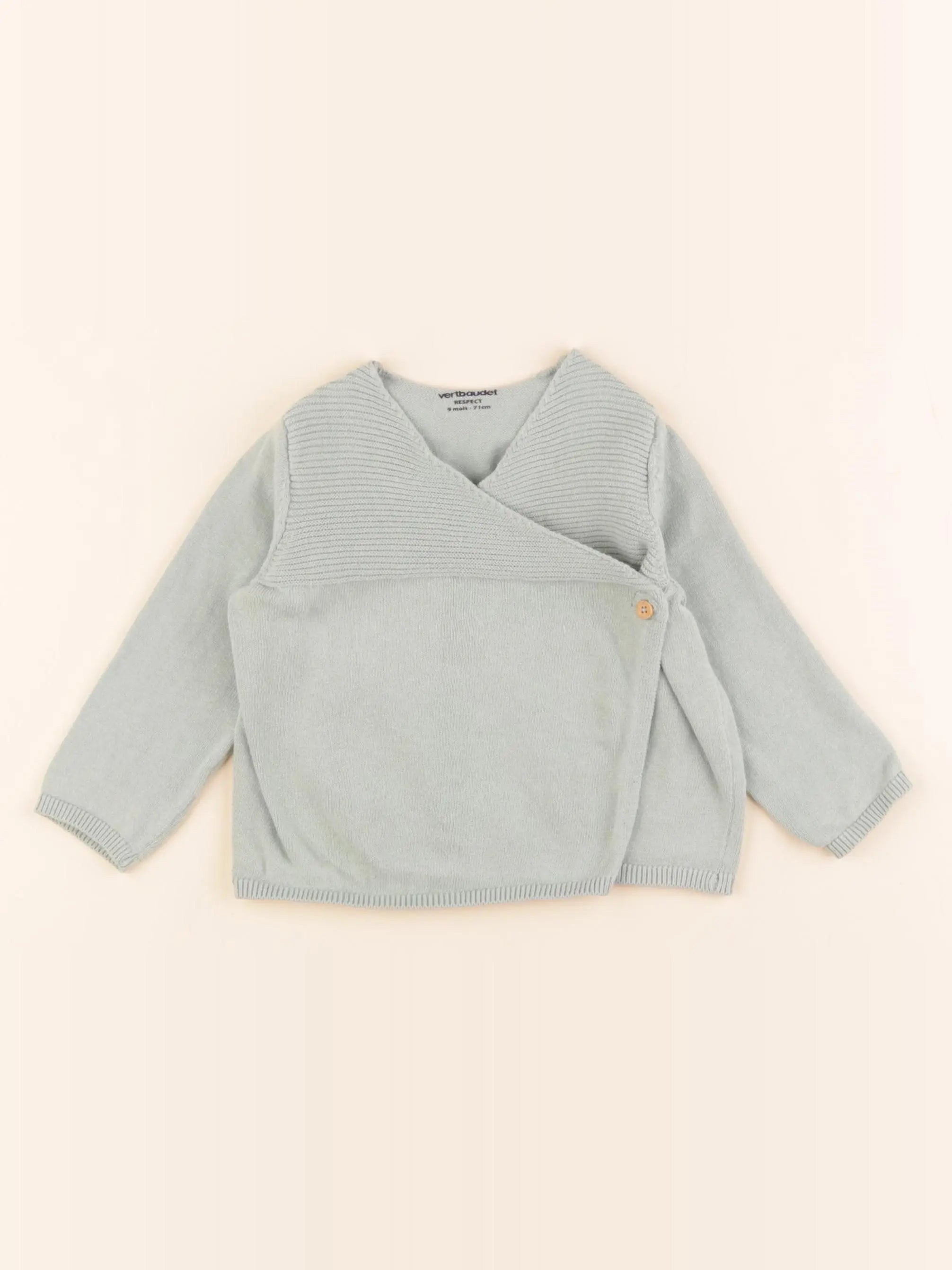 Vertbaudet - gilet vert - 9 mois
