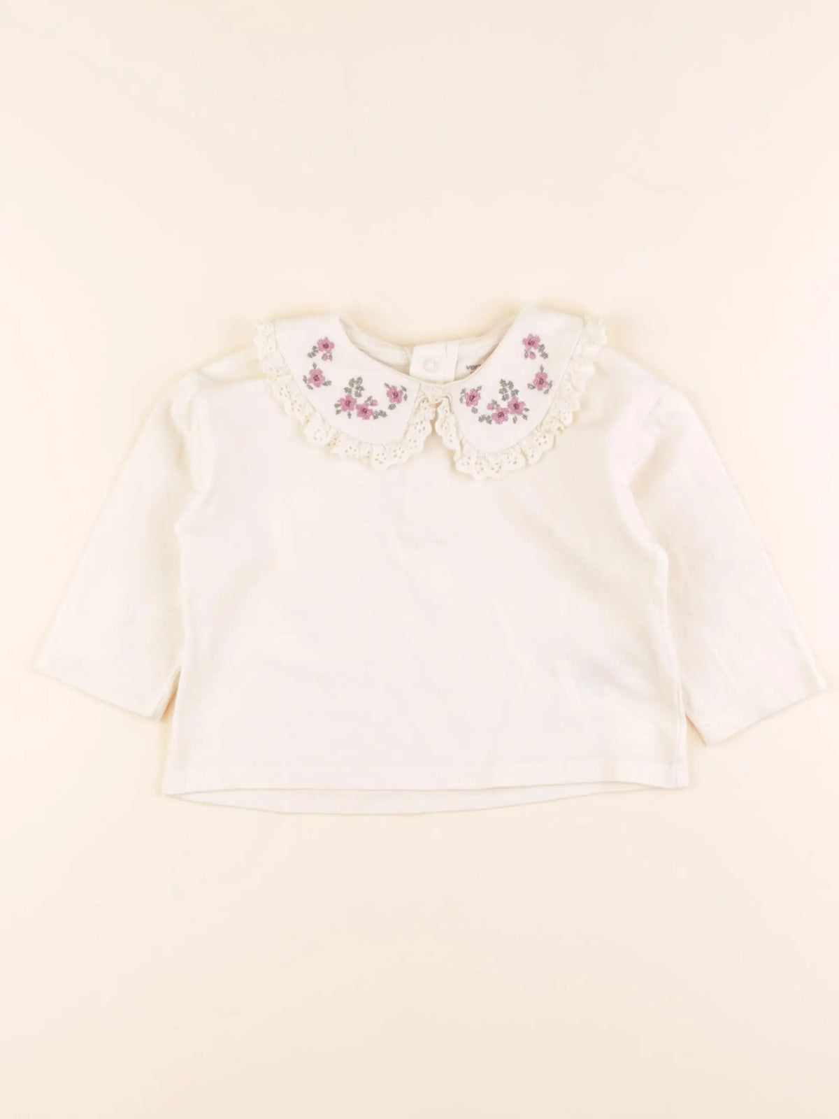 Vertbaudet - tee-shirt beige - 12 mois