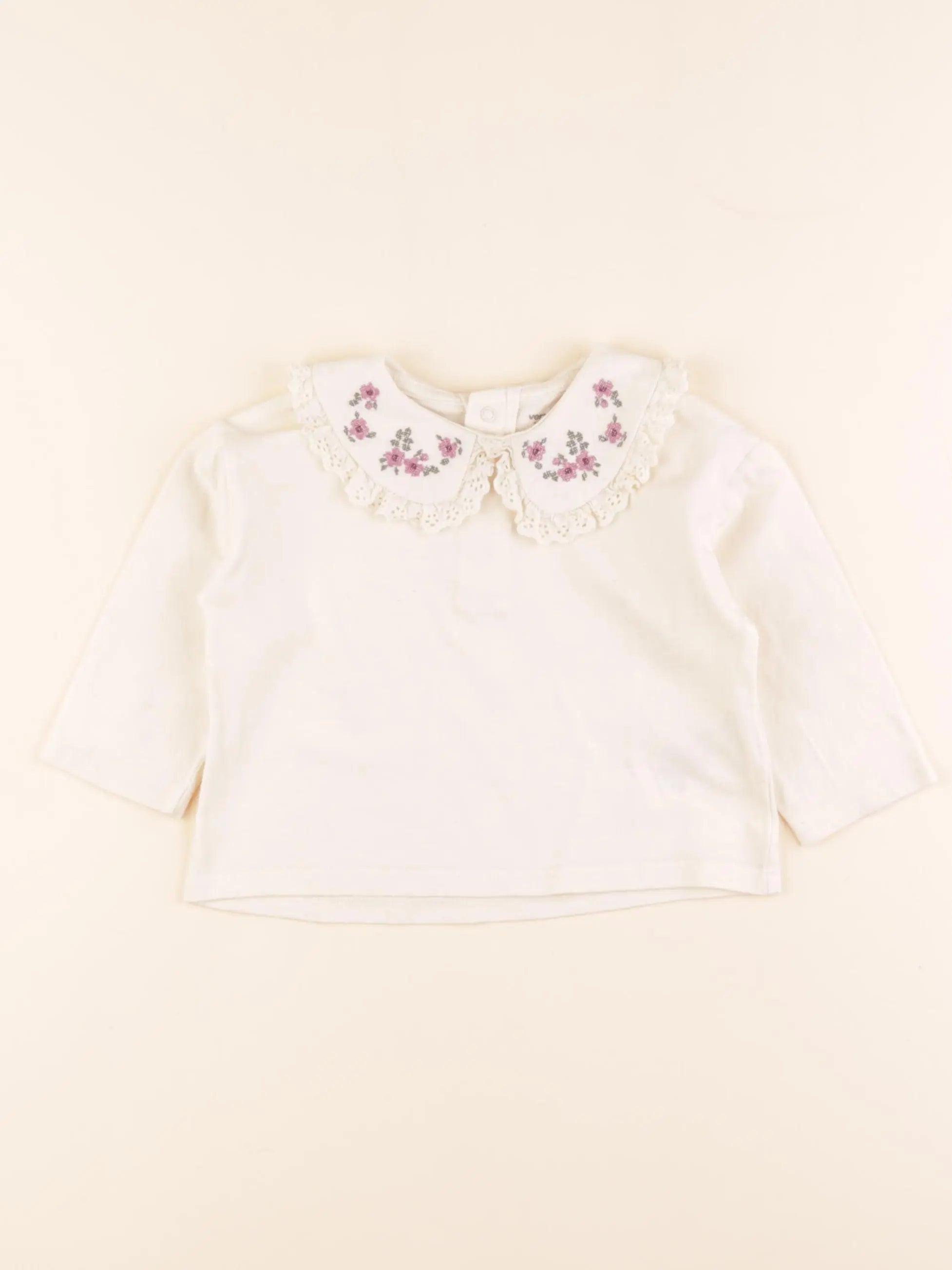 Vertbaudet - tee-shirt beige - 12 mois