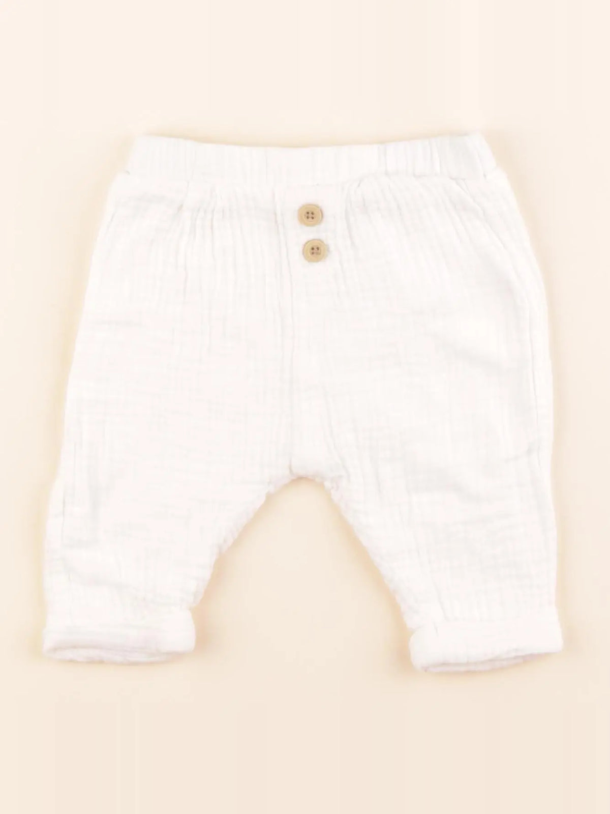 Vertbaudet - pantalon blanc - 6 mois
