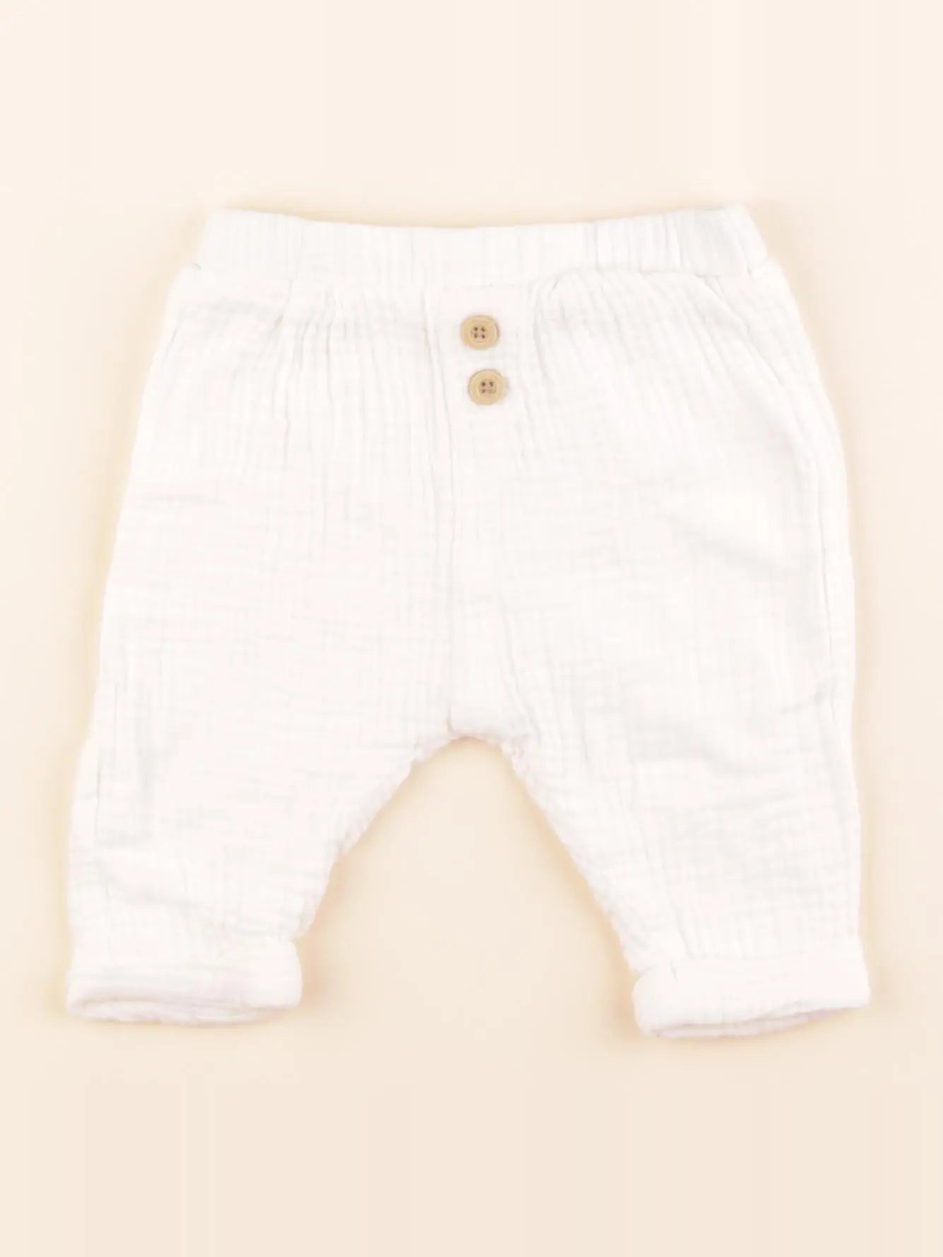 Vertbaudet - pantalon blanc - 6 mois