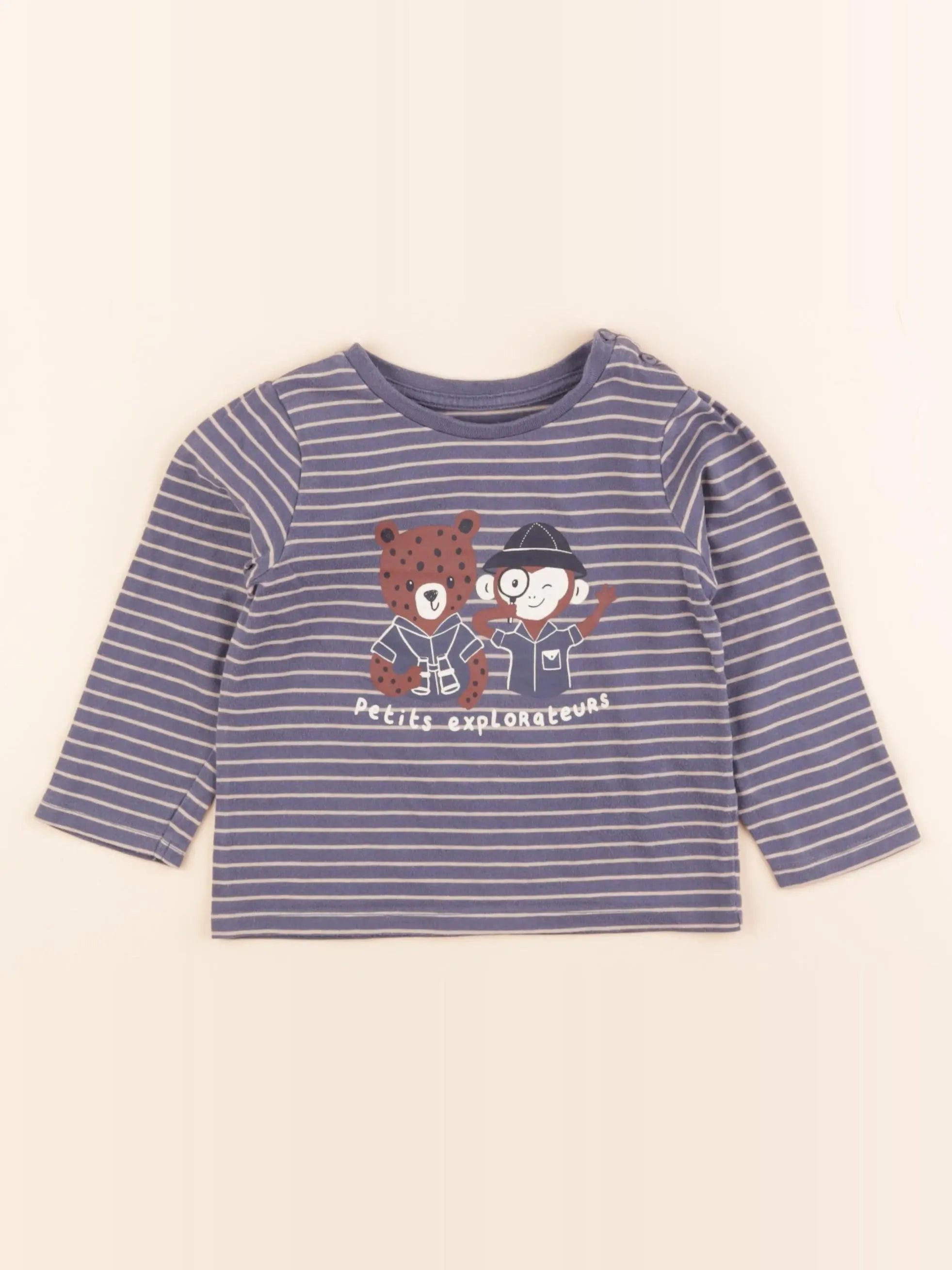 Vertbaudet - tee-shirt bleu - 18 mois