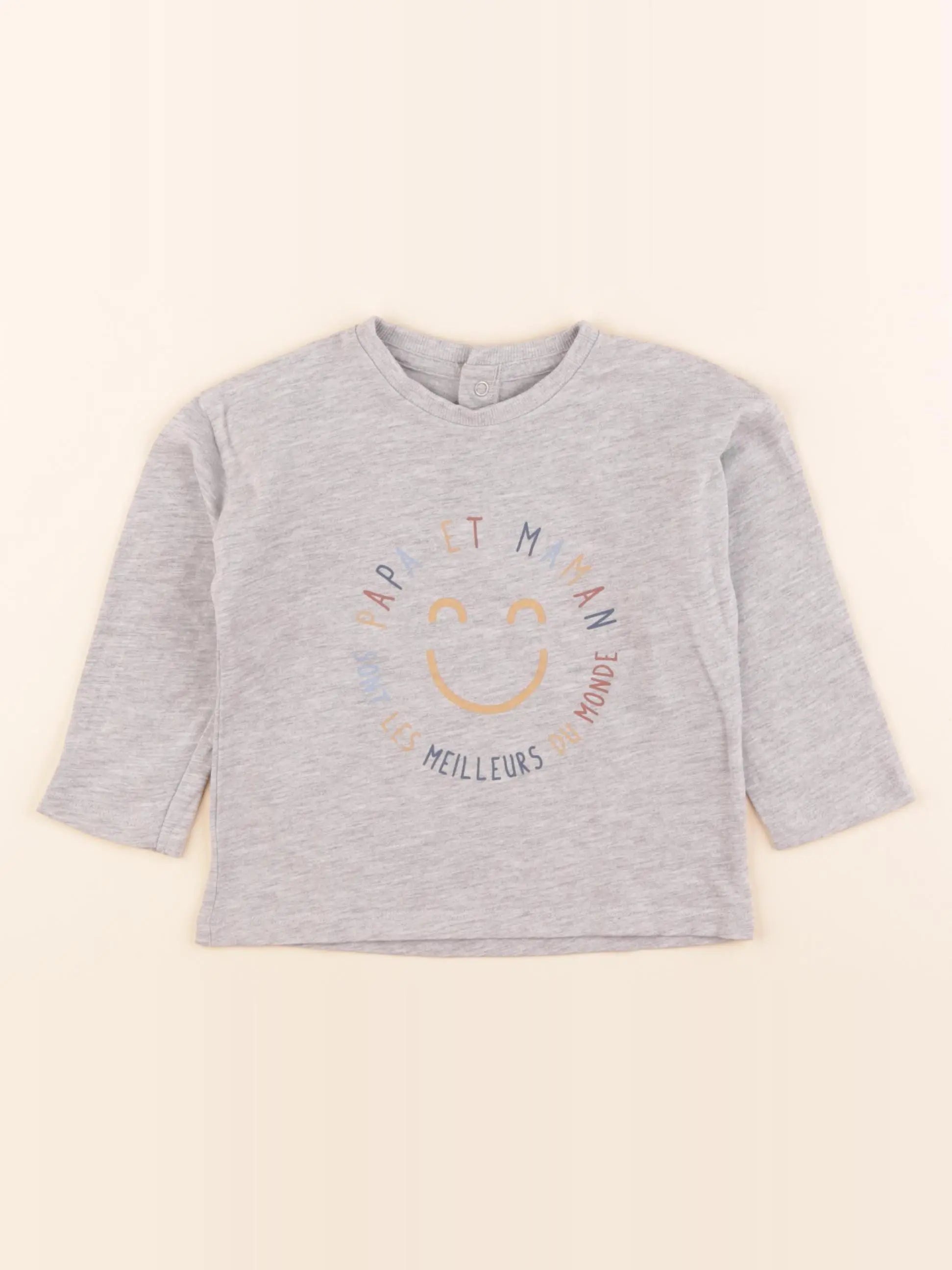 Vertbaudet - tee-shirt gris - 18 mois