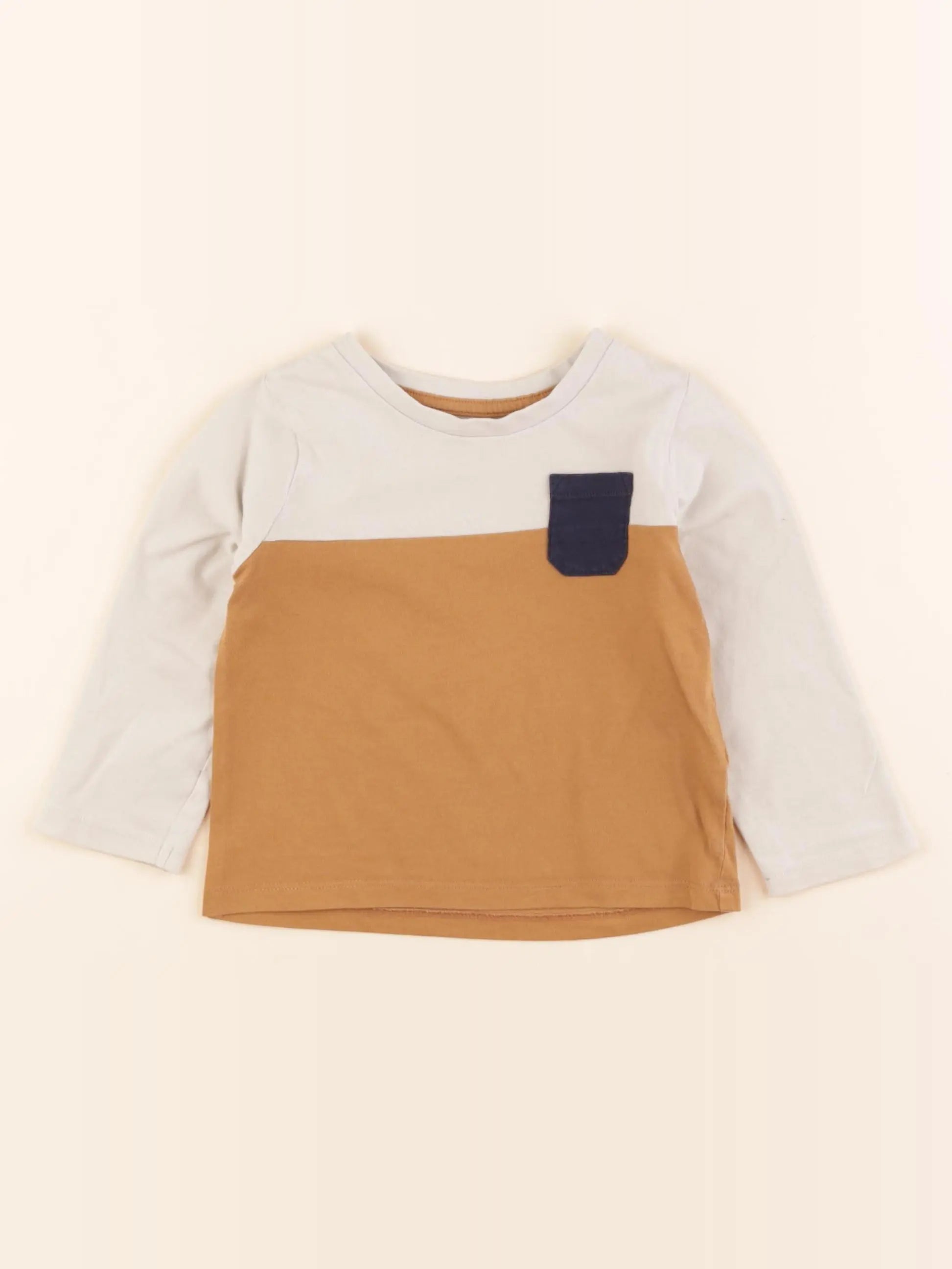 Vertbaudet - tee-shirt beige - 18 mois