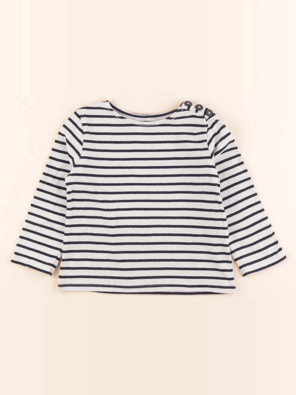 Vertbaudet - tee-shirt blanc, bleu - 5 ans