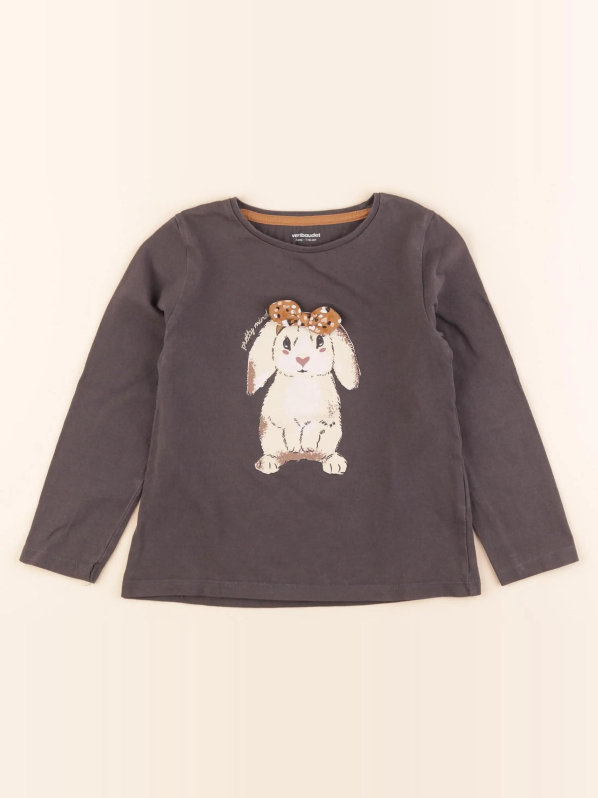 Vertbaudet - tee-shirt gris - 6 ans