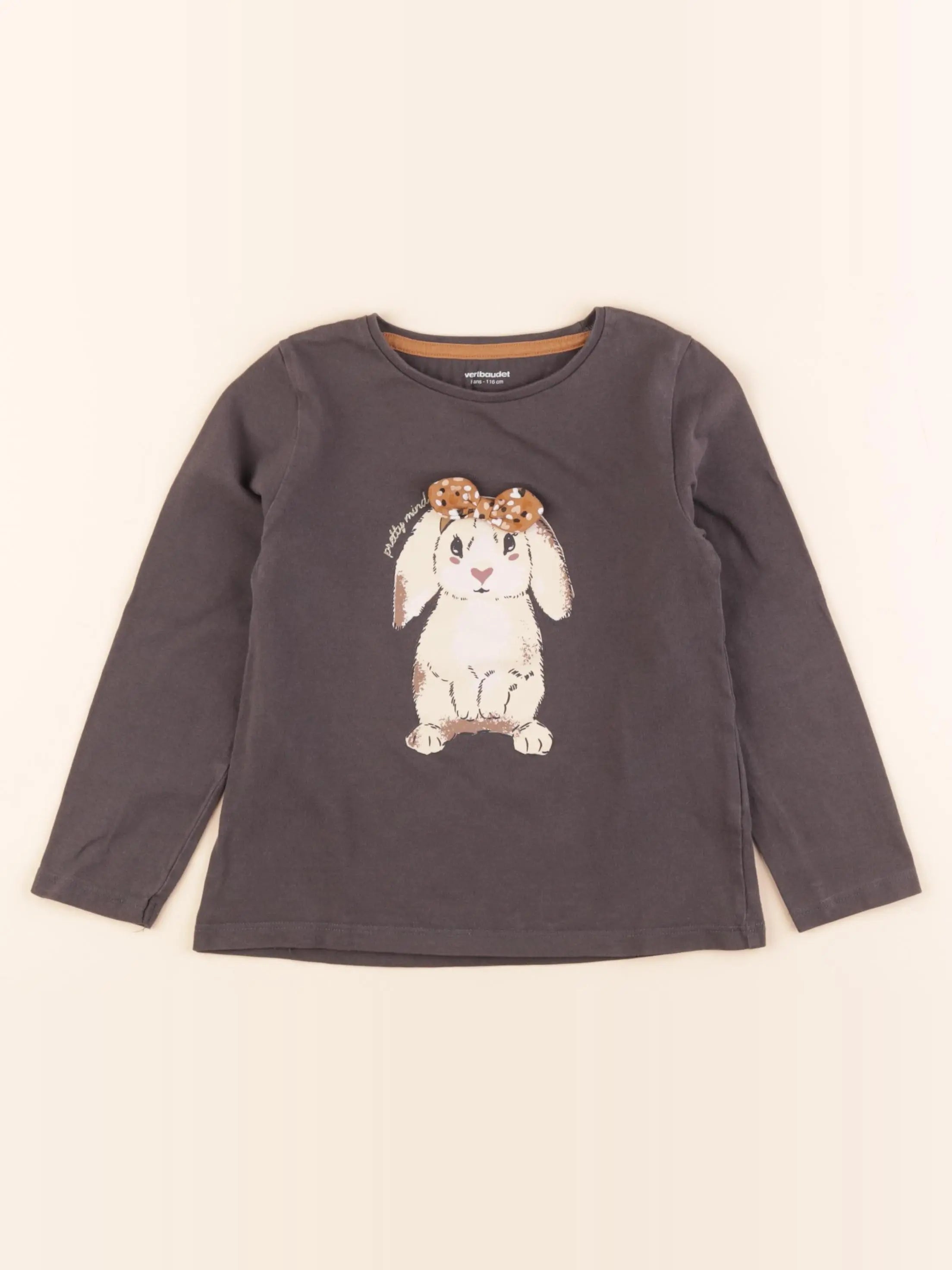 Vertbaudet - tee-shirt gris - 6 ans