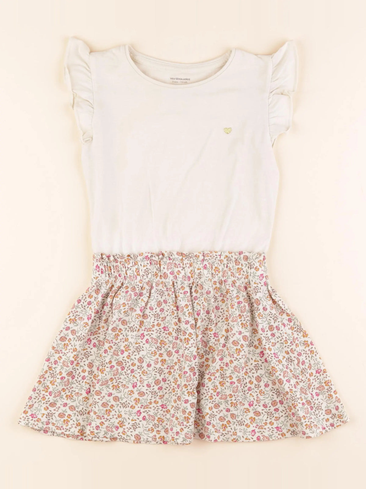 Vertbaudet - robe beige - 5 ans