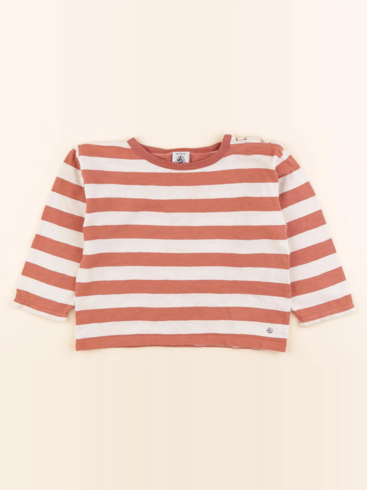 Petit Bateau - tee-shirt beige, rose - 24 mois