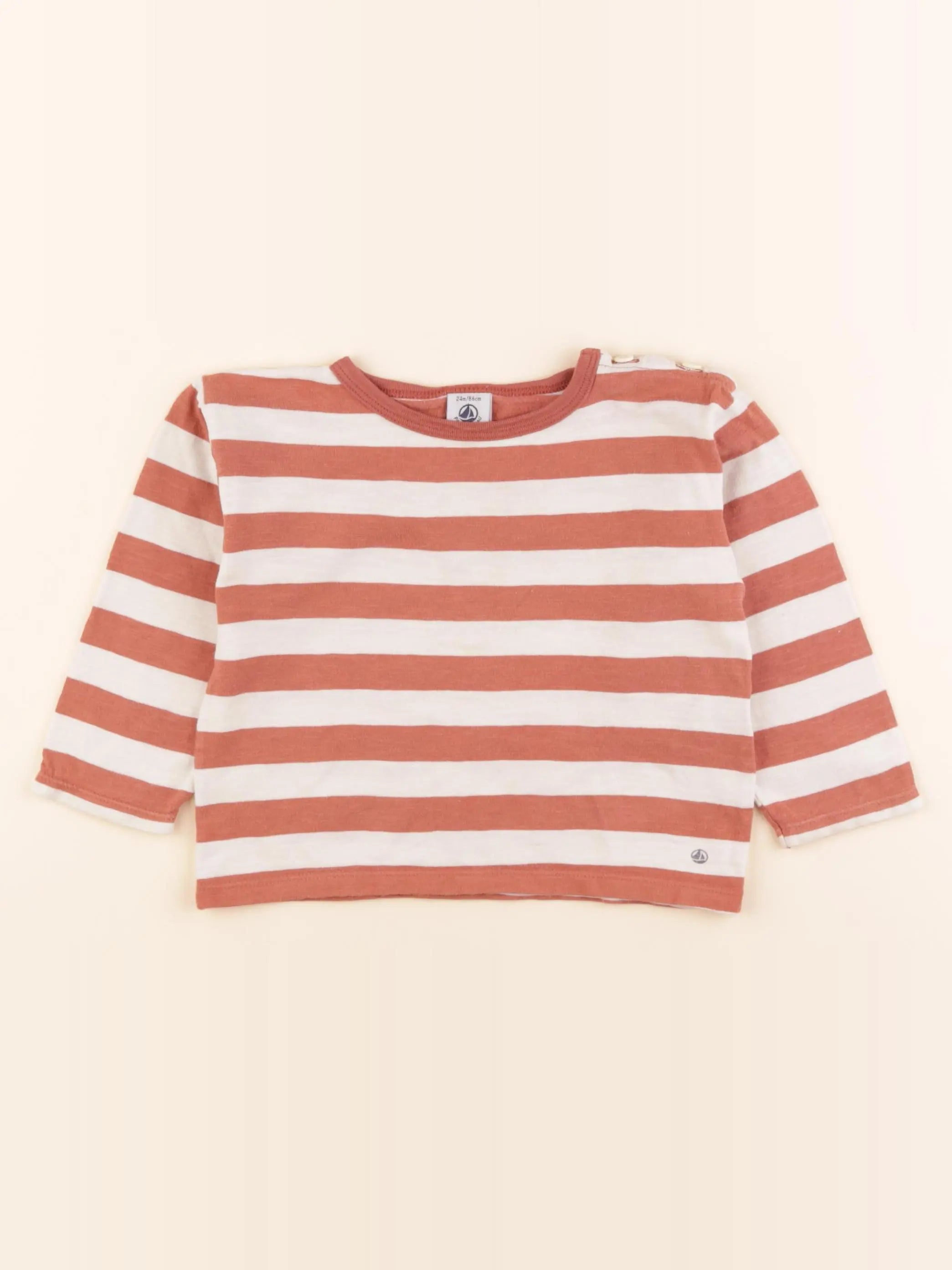 Petit Bateau - tee-shirt beige, rose - 24 mois