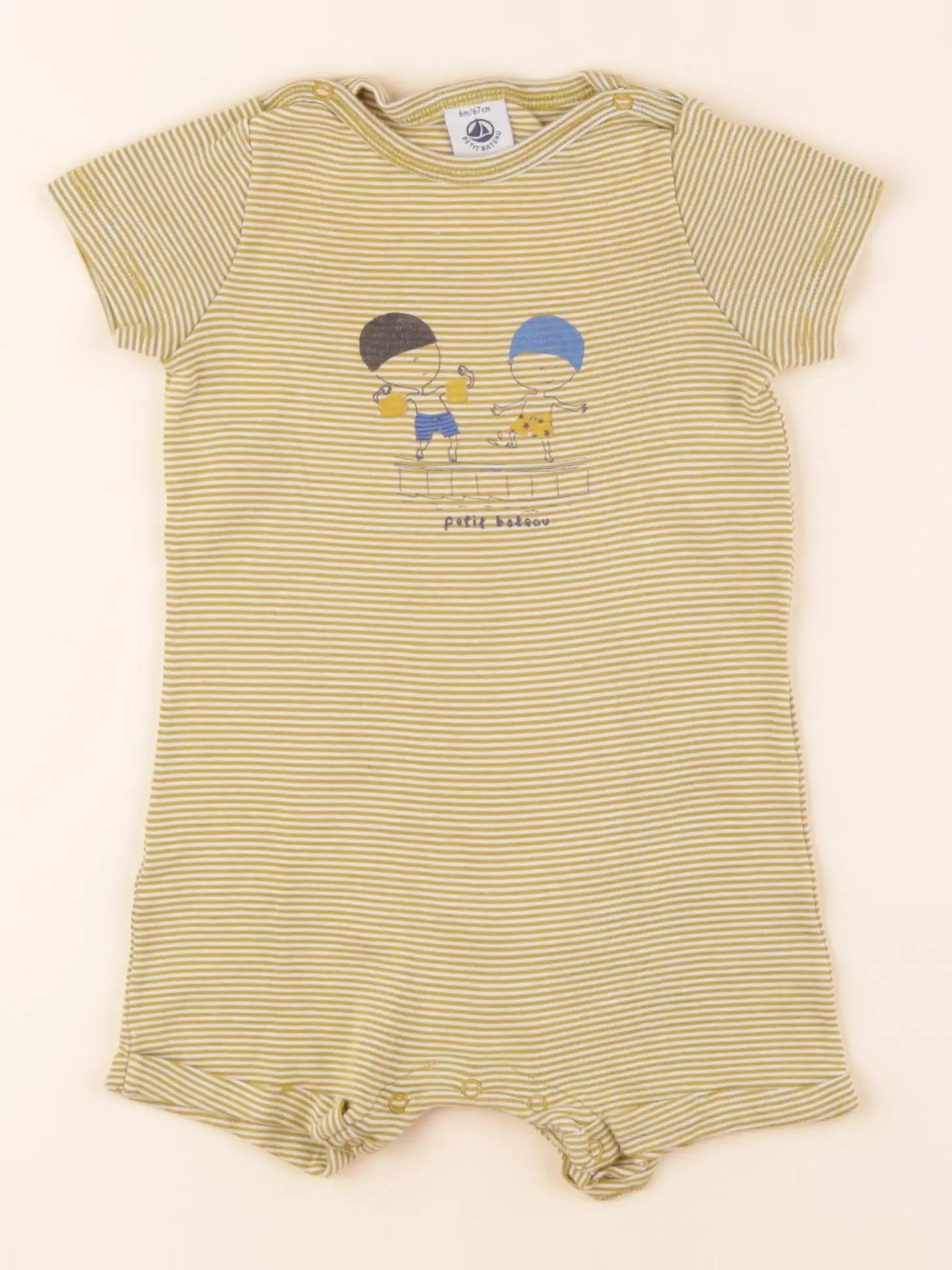 Petit Bateau - pyjama coton jaune - 6 mois
