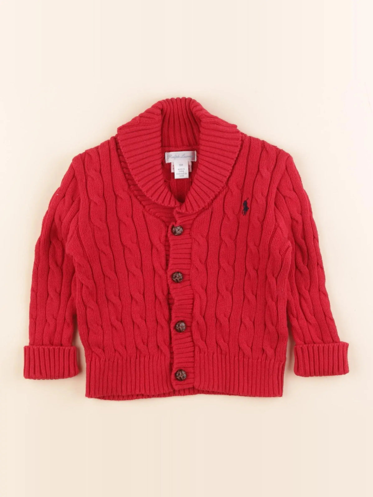 Ralph Lauren - gilet rouge - 18 mois