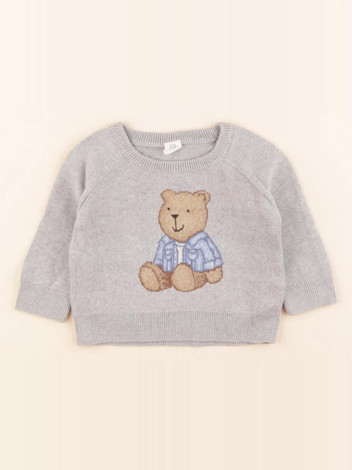 GAP - pull gris - 6/12 mois
